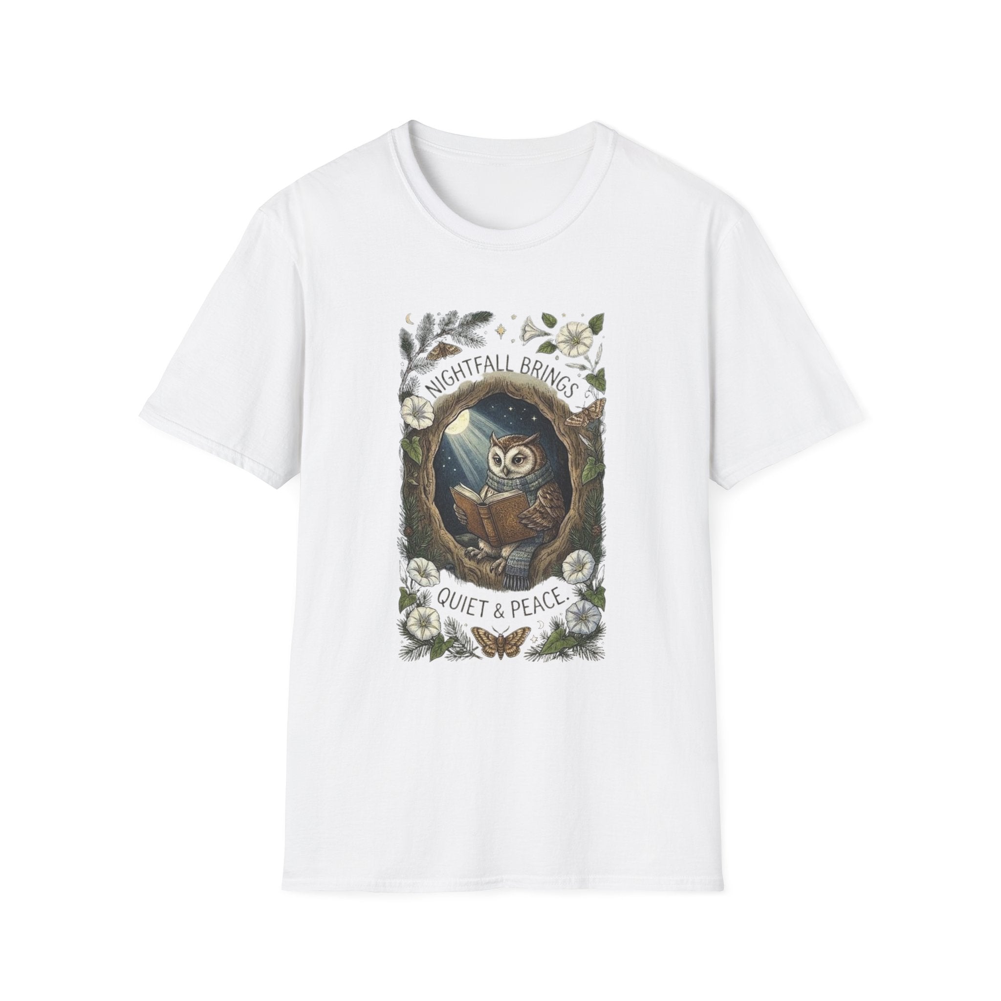 Nightfall Brings Quiet & Peace Owl T-Shirt
