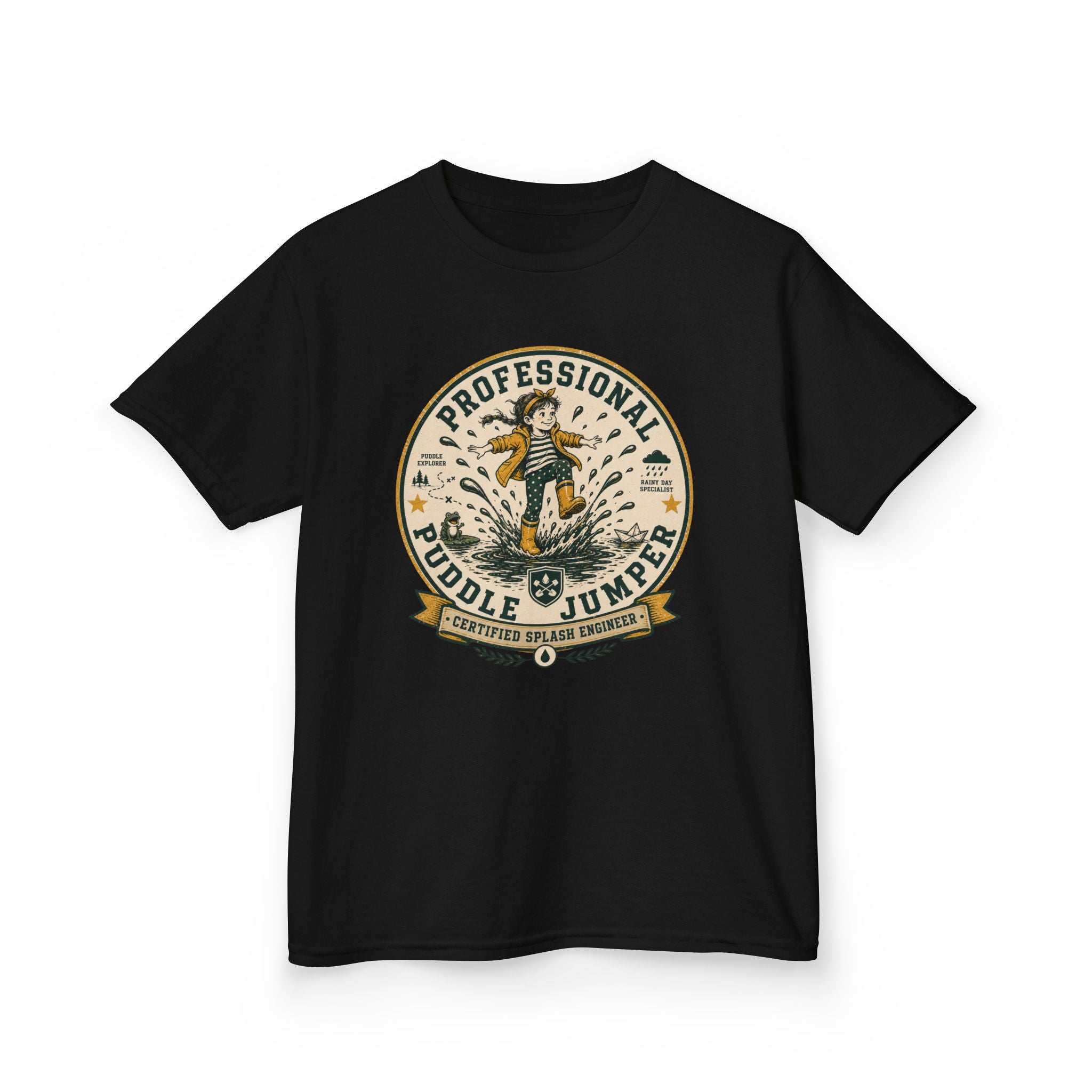 "Professional Puddle Jumper" Girls Rainy Day Tee