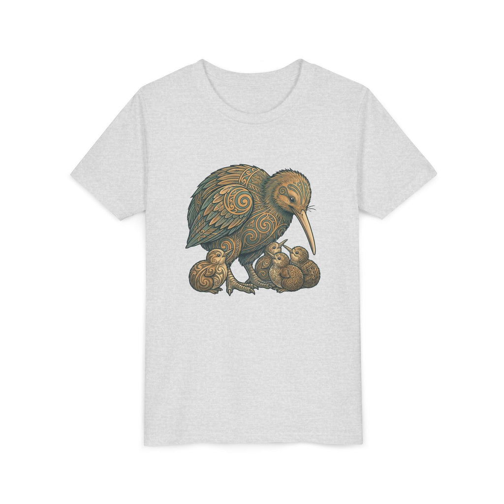 Kiwi Bird Momma & Babies Kids T‑Shirt — Whimsical Kiwi & Chicks Youth Tee