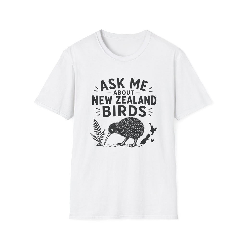 Ask Me About New Zealand Birds  — Kiwi & Native Wildlife Tee