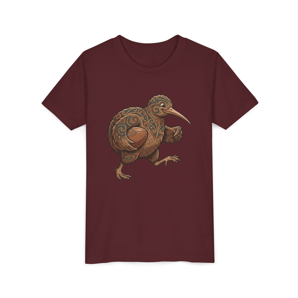 Youth Tee — Whimsical Maori-Style Kiwi Bird Kids Shirt
