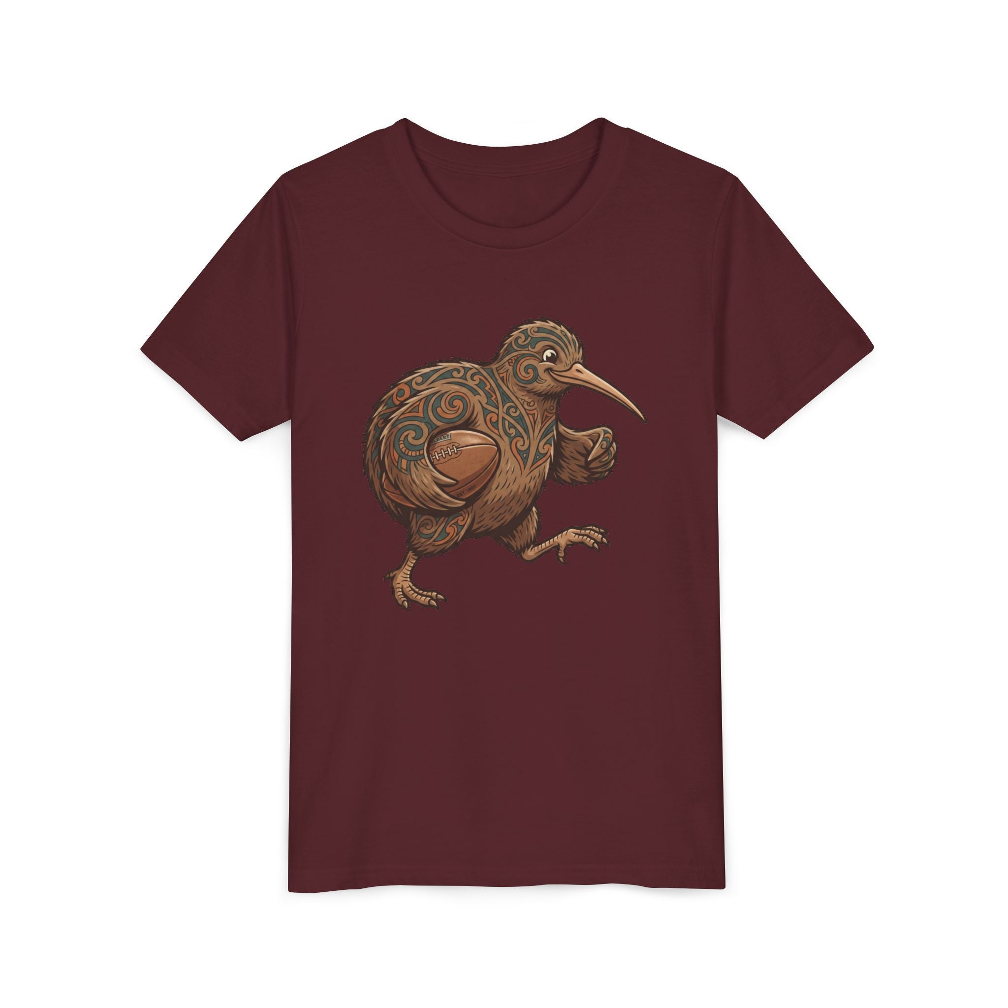 Youth Tee — Whimsical Maori-Style Kiwi Bird Kids Shirt
