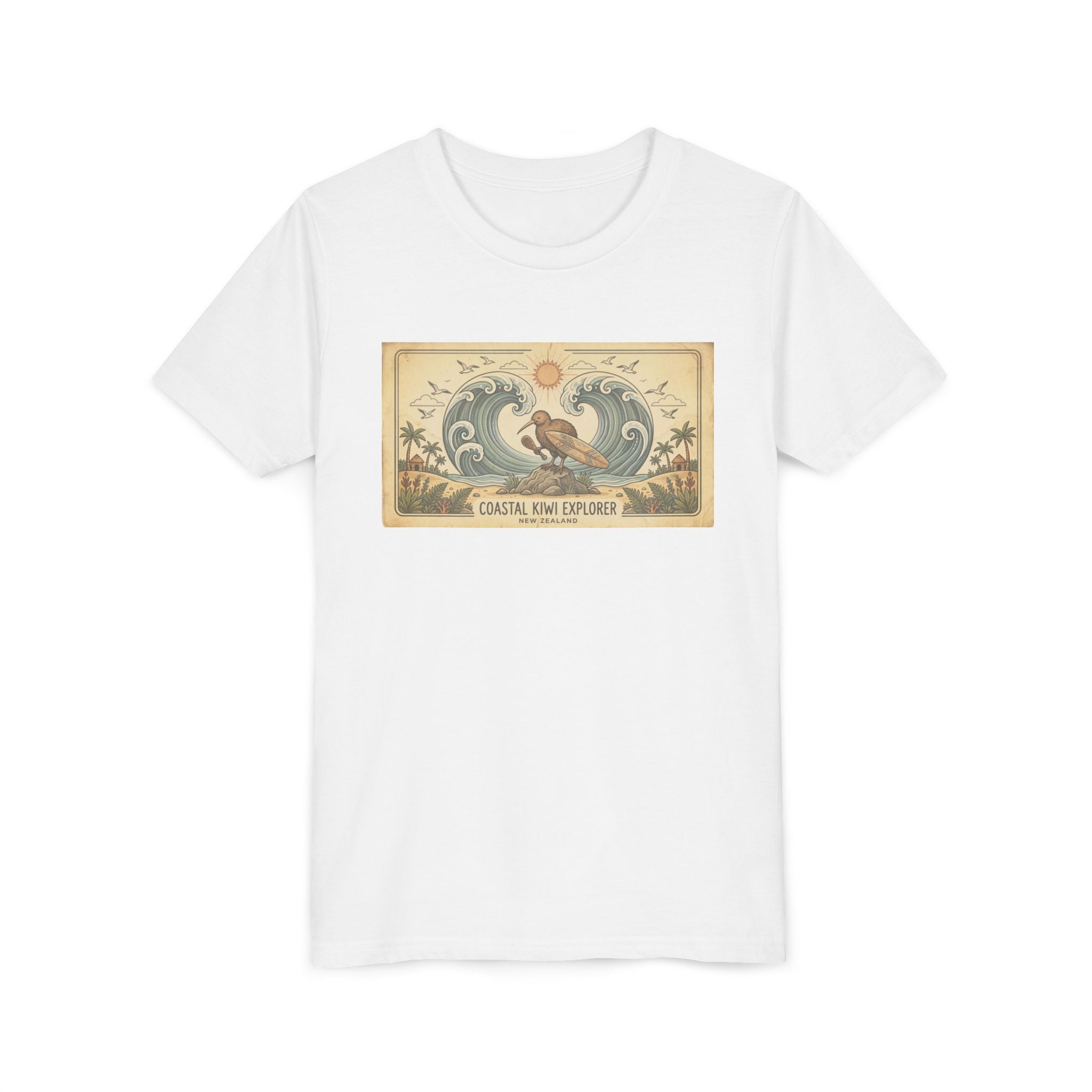 Youth Tee — Coastal Wave Explorer Graphic (Kids Surf Ocean T-Shirt)