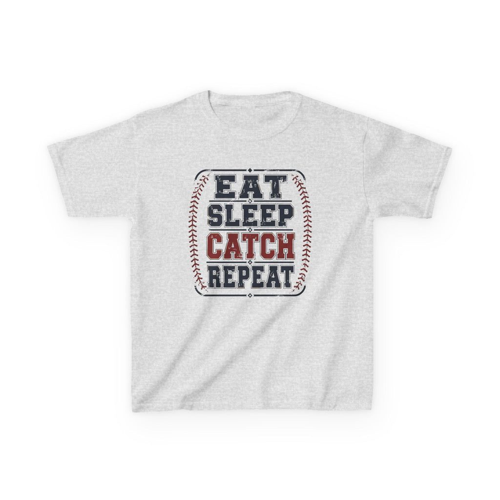 Kids 'Eat Sleep Catch Repeat' Baseball T‑Shirt