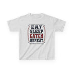 Kids 'Eat Sleep Catch Repeat' Baseball T‑Shirt