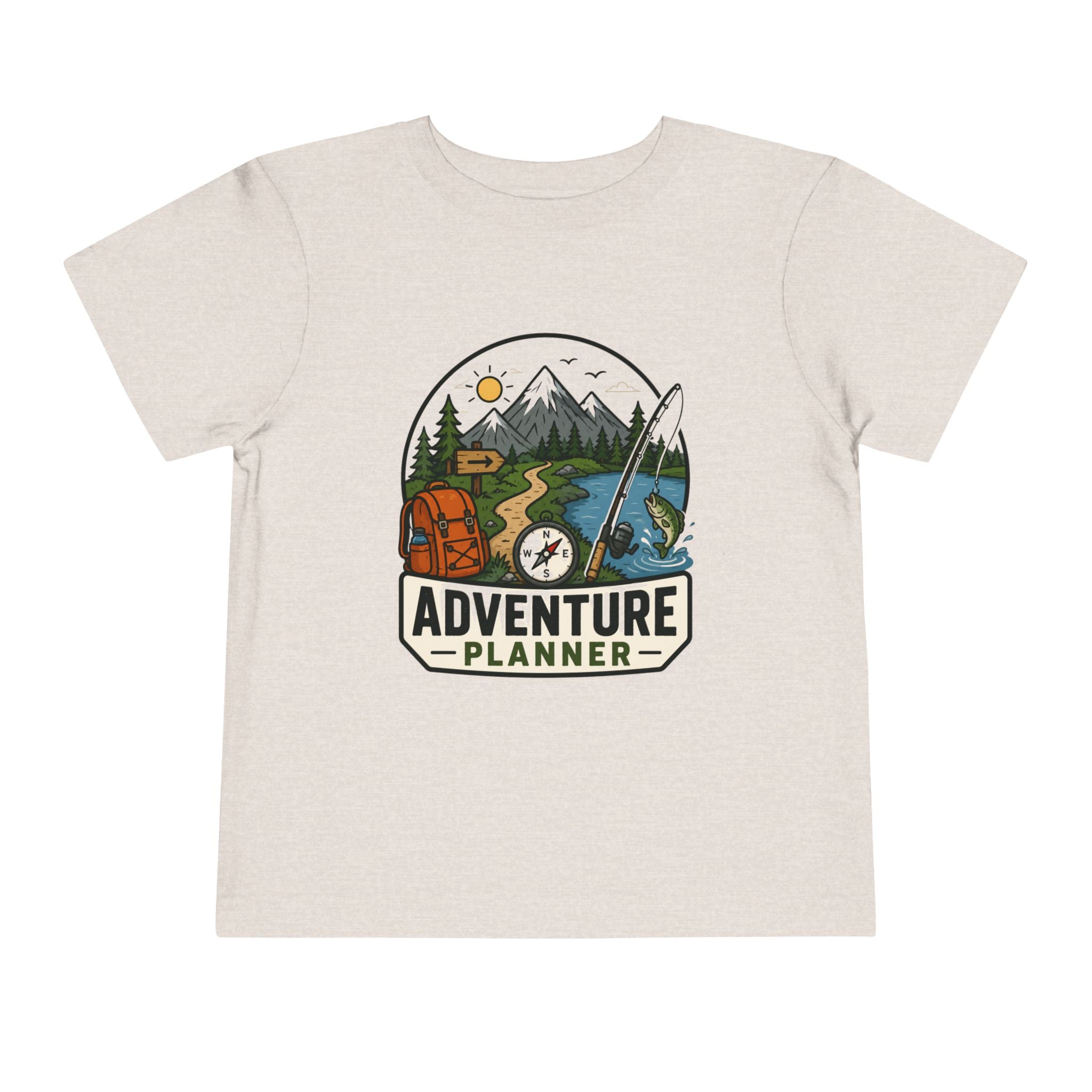 Adventure Planner Toddler Tee — Outdoor Camping & Fishing Kids Shirt