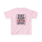 Kids 'Eat Sleep Catch Repeat' Baseball T‑Shirt