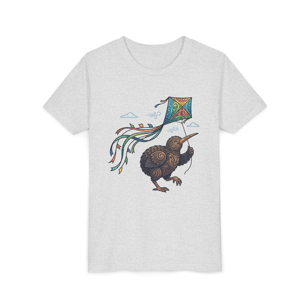 Kiwi Kite Kids Tee — Whimsical New Zealand Bird Graphic Youth Shirt