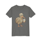 Youth Tee — Whimsical Kiwi Bird Drinking Bubble Tea Graphic