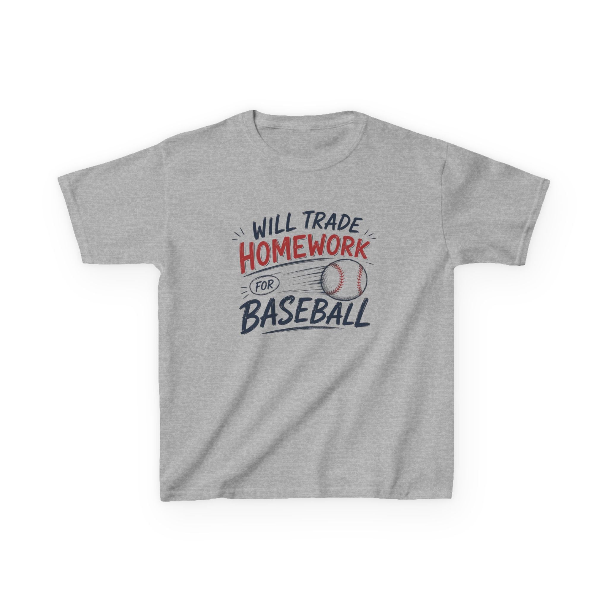 "Will Trade Homework for Baseball" Graphic Shirt