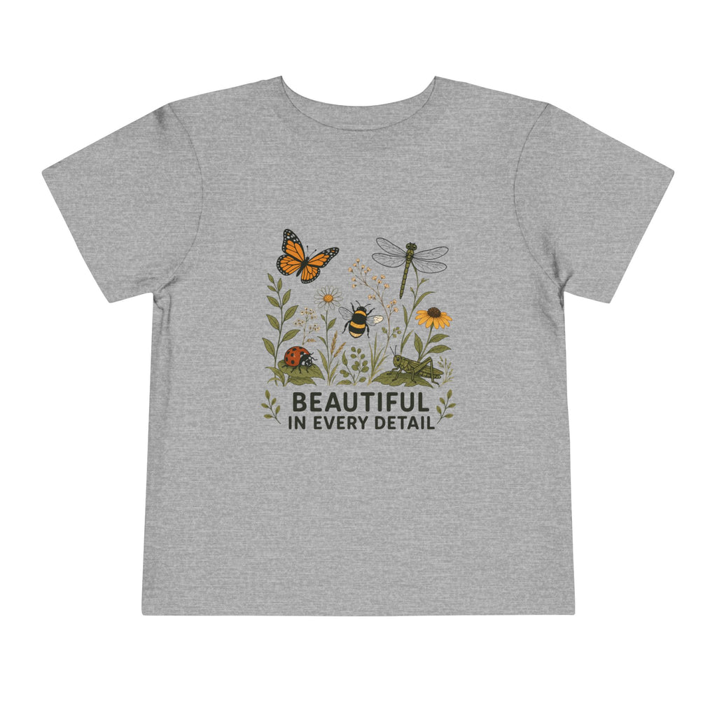 "Beautiful in Every Detail" Floral Butterfly Toddler Garden Tee