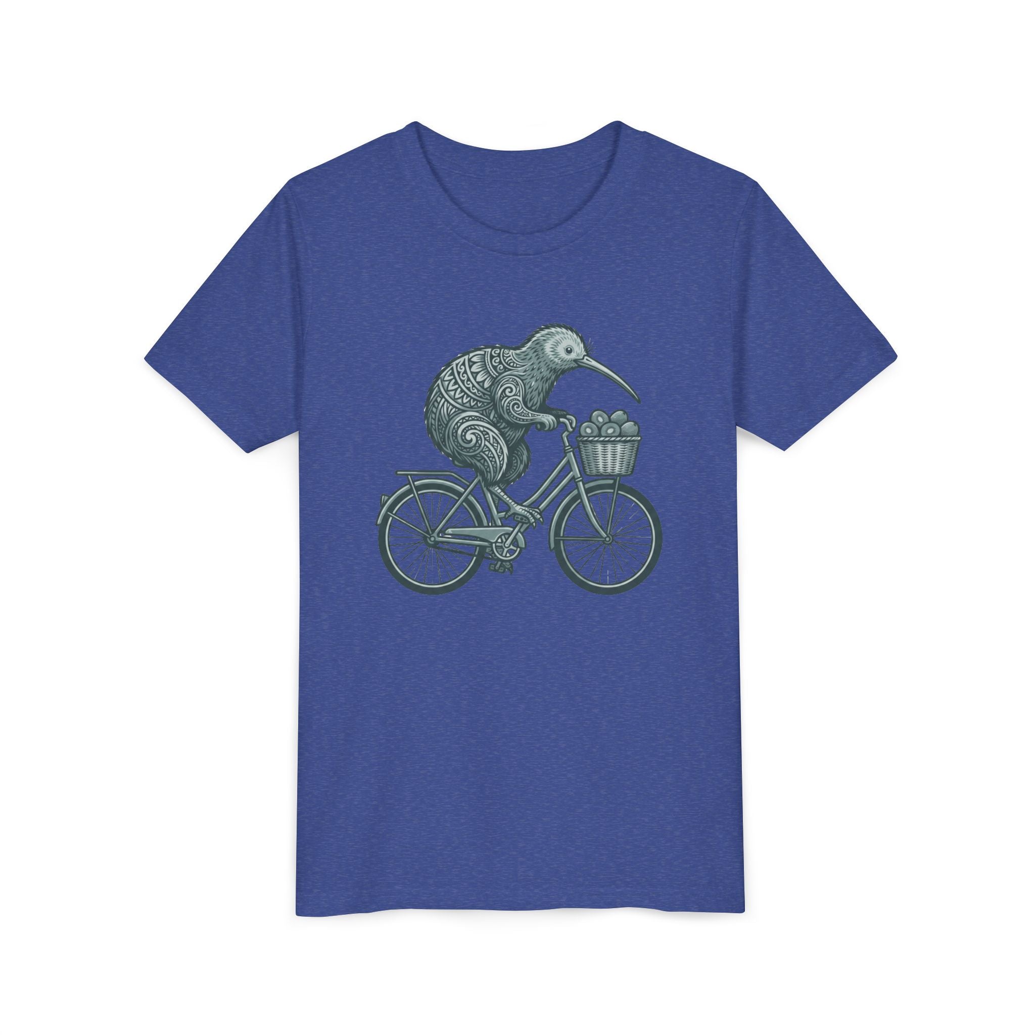 Kids Kiwi Bird Bicycle T‑Shirt – Cute Animal Cycling Graphic Tee for Children