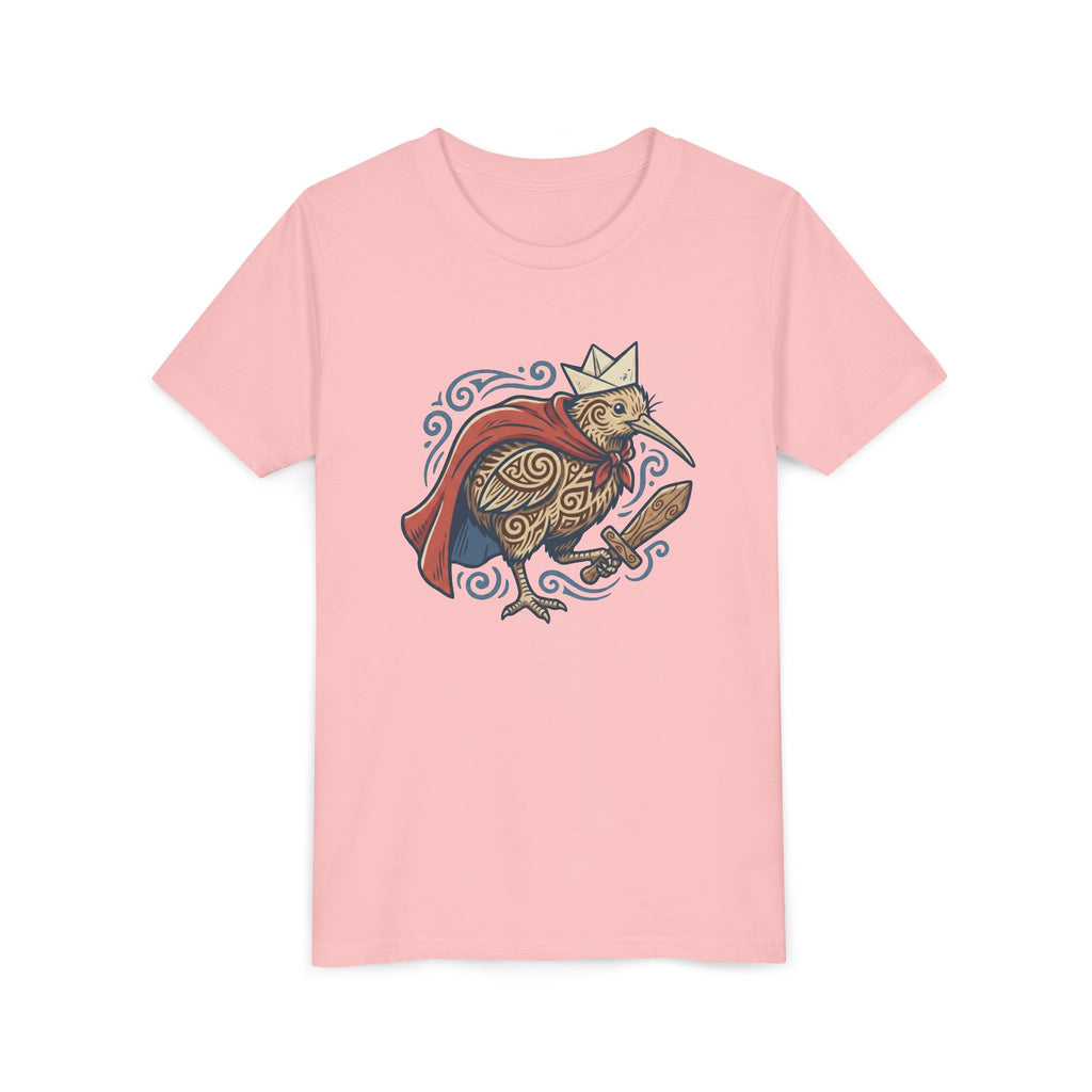 Royal Kiwi Youth T‑Shirt — Crowned Kiwi with Cape Kids Tee