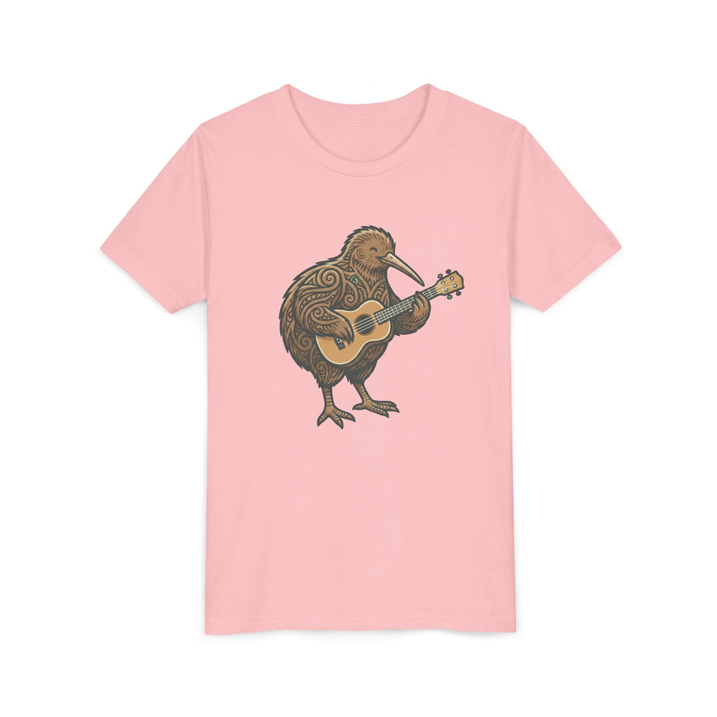 Kiwi Bird Guitar Youth Tee — Cute Musical Kiwi Kids T‑Shirt