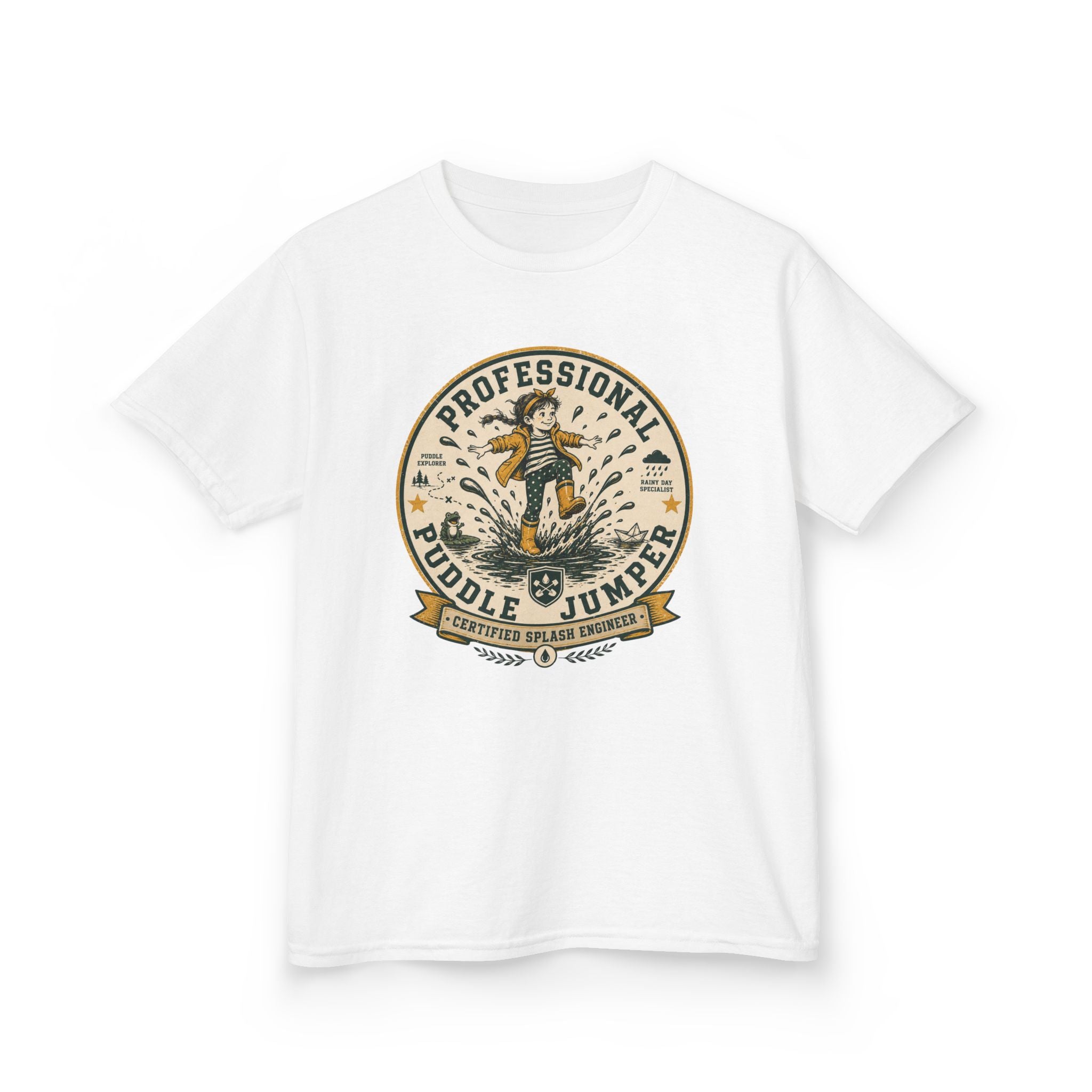 "Professional Puddle Jumper" Girls Rainy Day Tee
