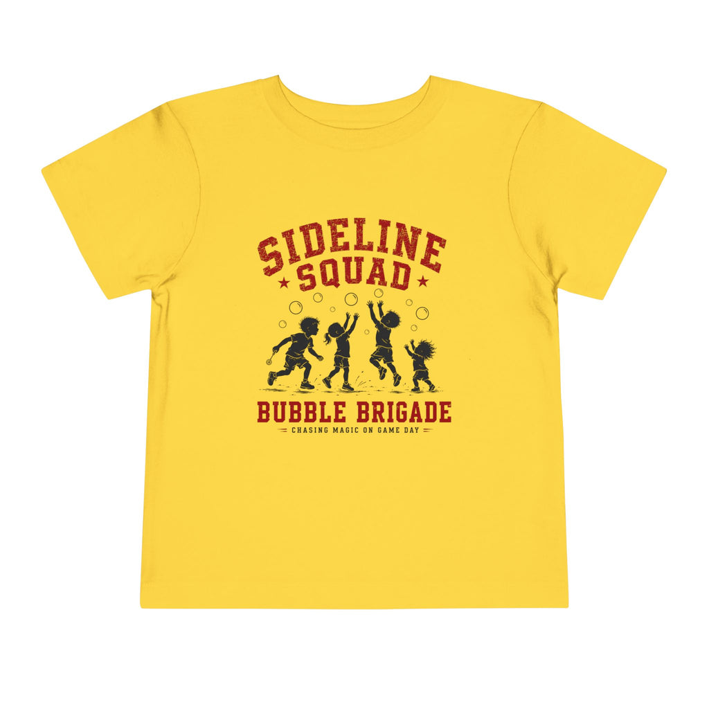 "Sideline Squad Bubble Brigade" Toddler Sports T‑Shirt