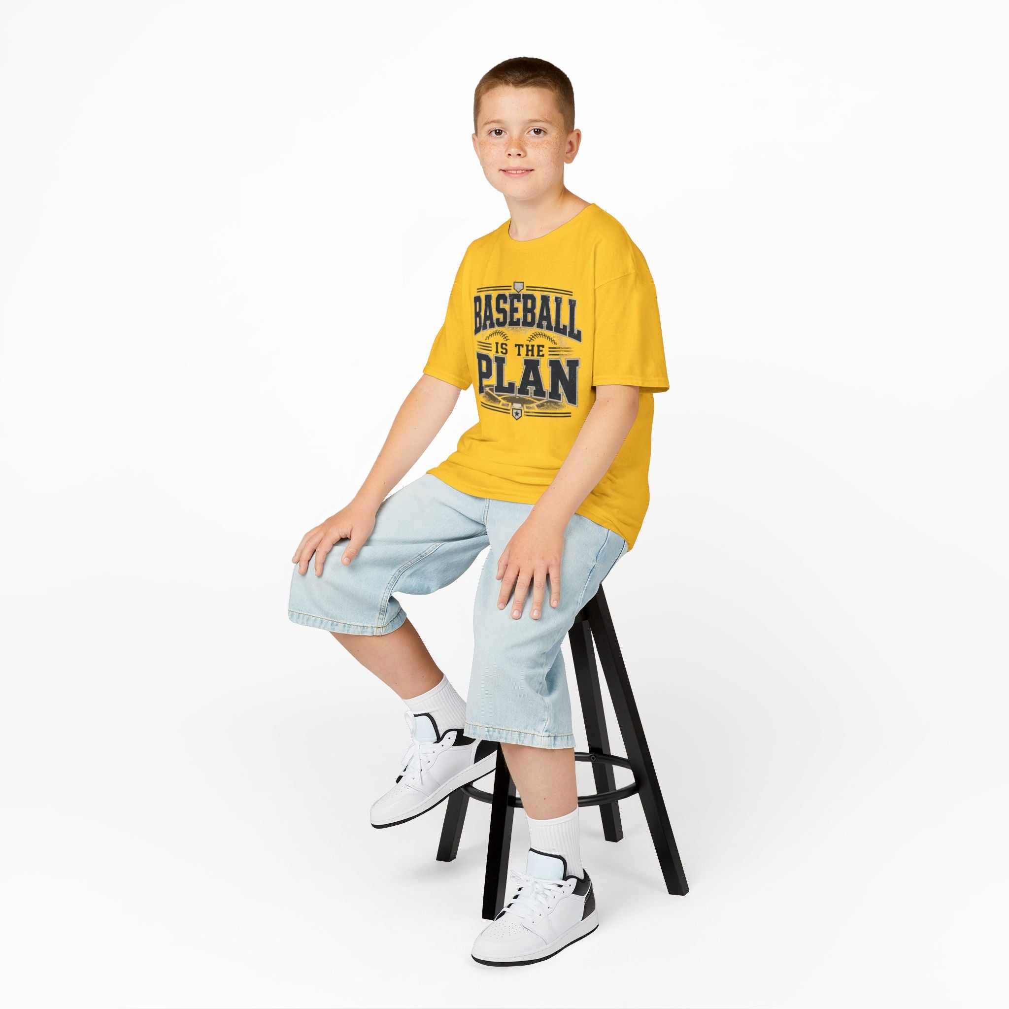 Baseball Is The Plan Kids T‑Shirt — Youth Baseball Graphic Tee