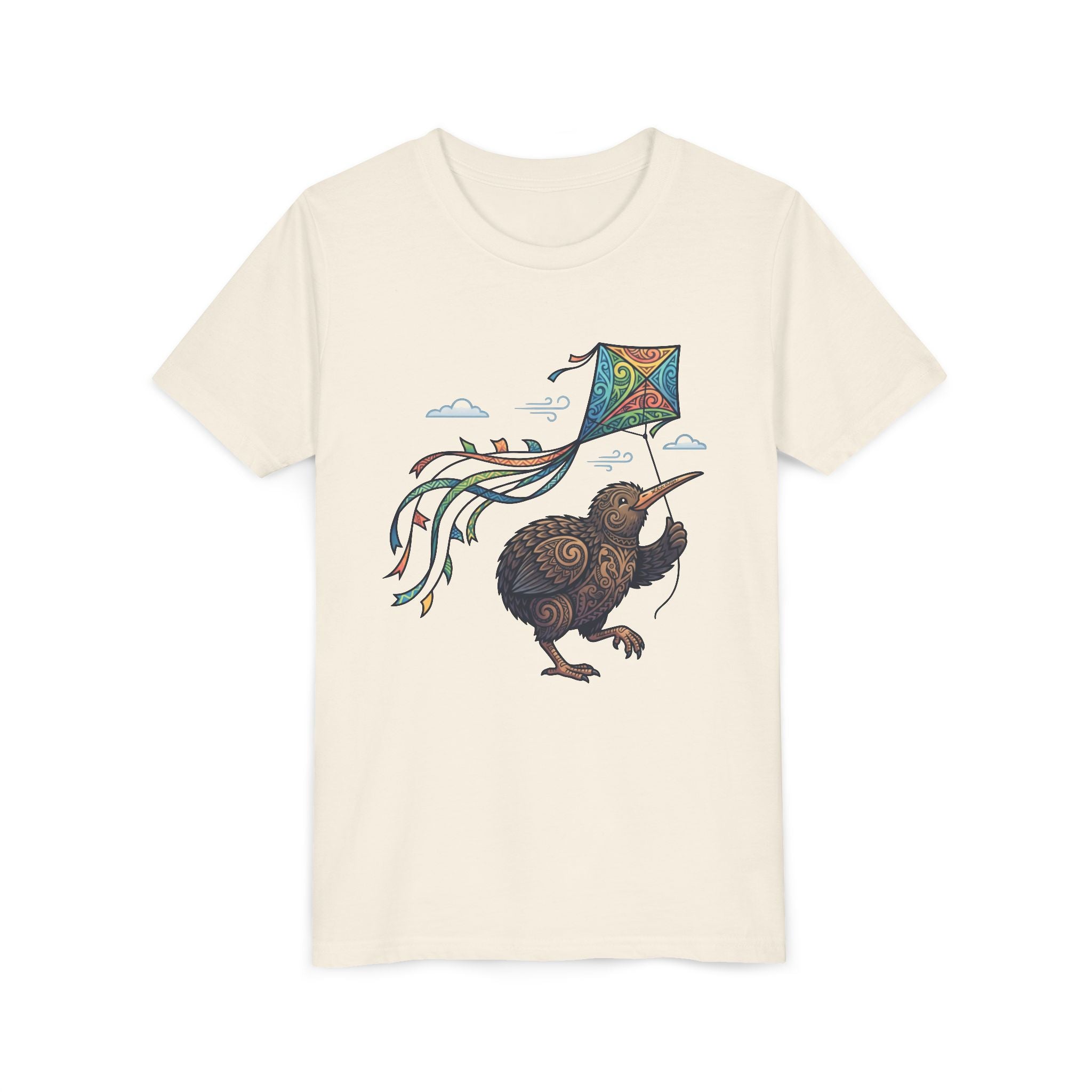 Kiwi Kite Kids Tee — Whimsical New Zealand Bird Graphic Youth Shirt