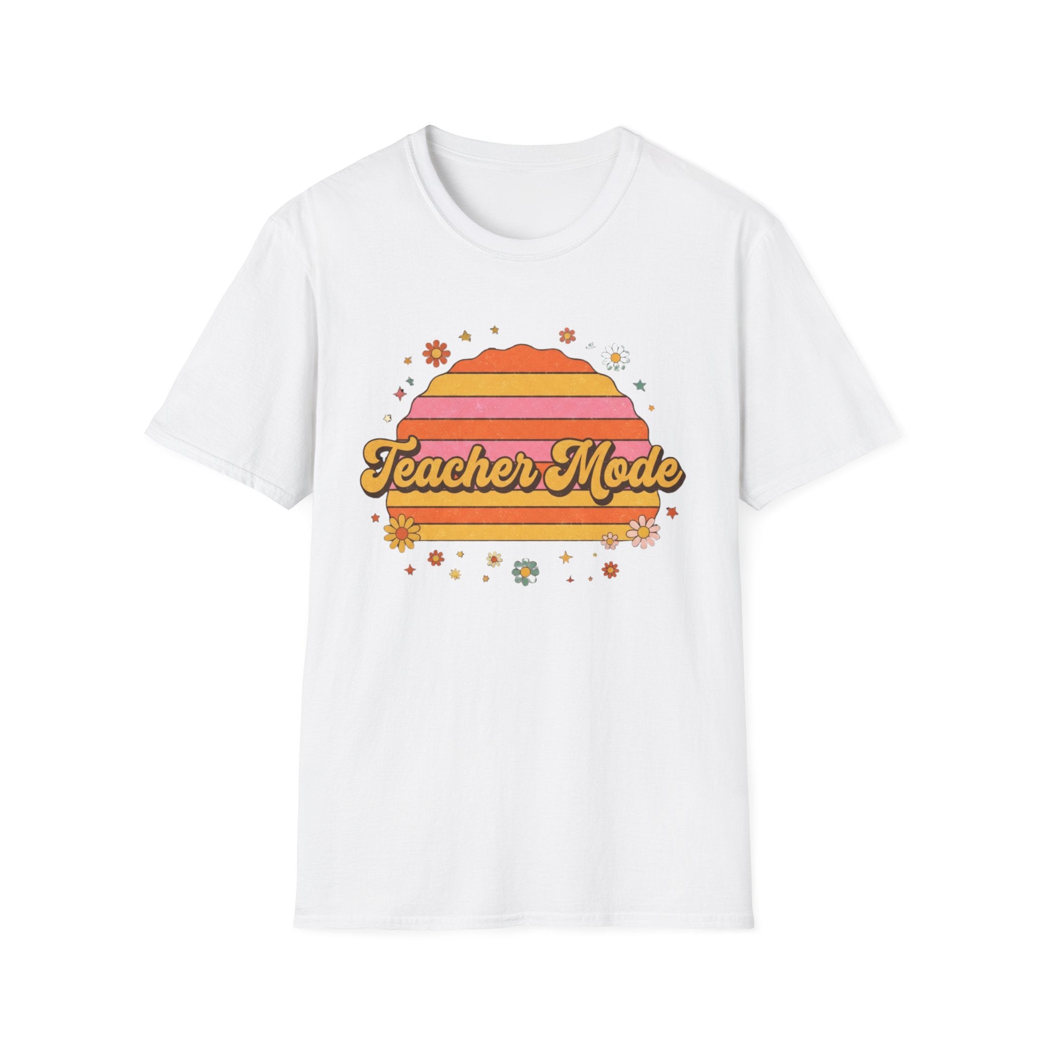 Teacher Mode - Retro Sunset Floral Graphic T