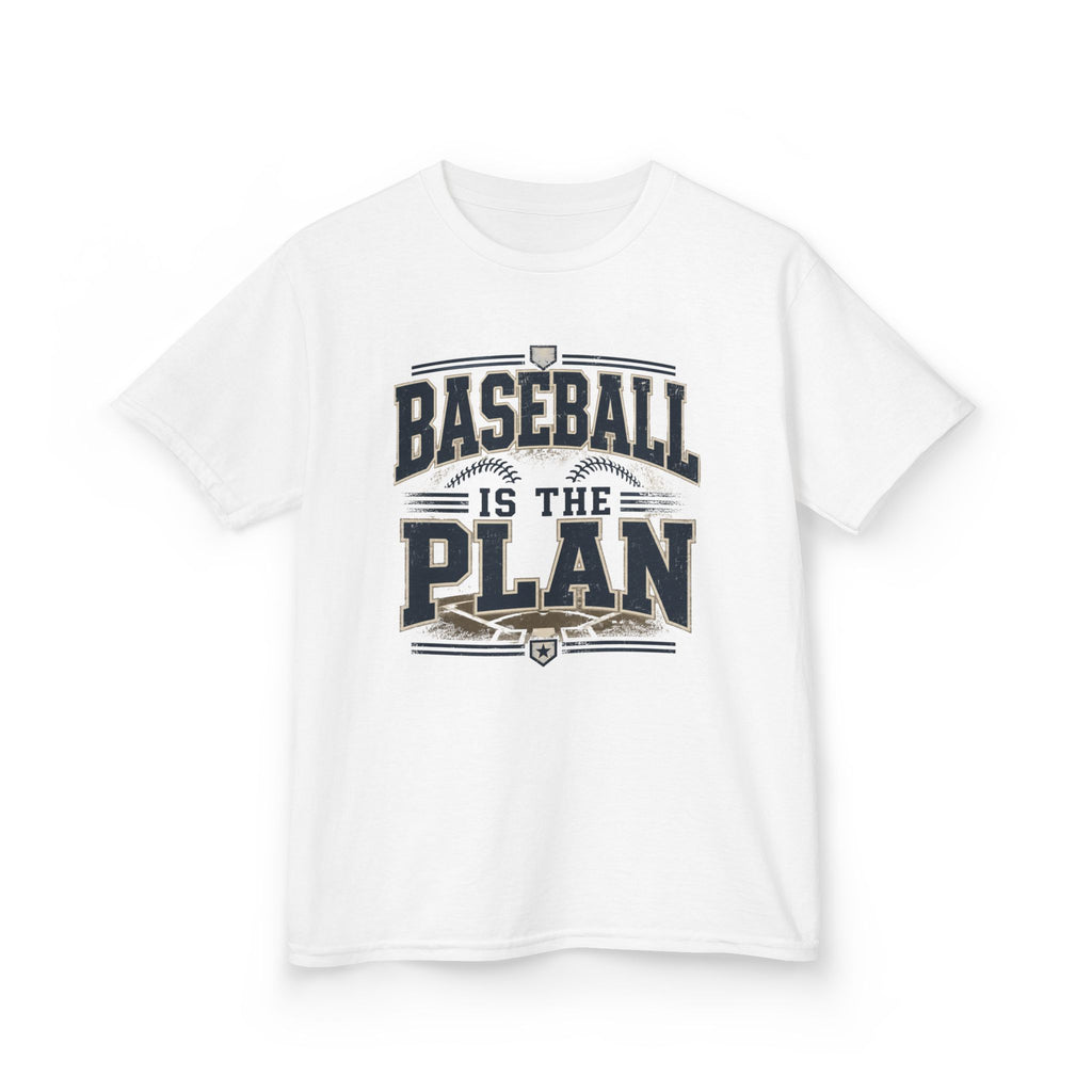 Baseball Is The Plan Kids T‑Shirt — Youth Baseball Graphic Tee
