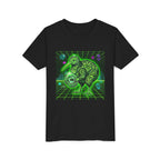Retro Neon Green Kiwi Bird Youth Tee — Futuristic Tamagotchi Tribal Kiwi Graphic Shirt