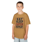 Kids 'Eat Sleep Catch Repeat' Baseball T‑Shirt
