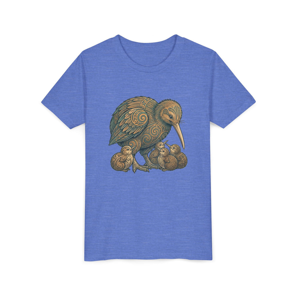 Kiwi Bird Momma & Babies Kids T‑Shirt — Whimsical Kiwi & Chicks Youth Tee
