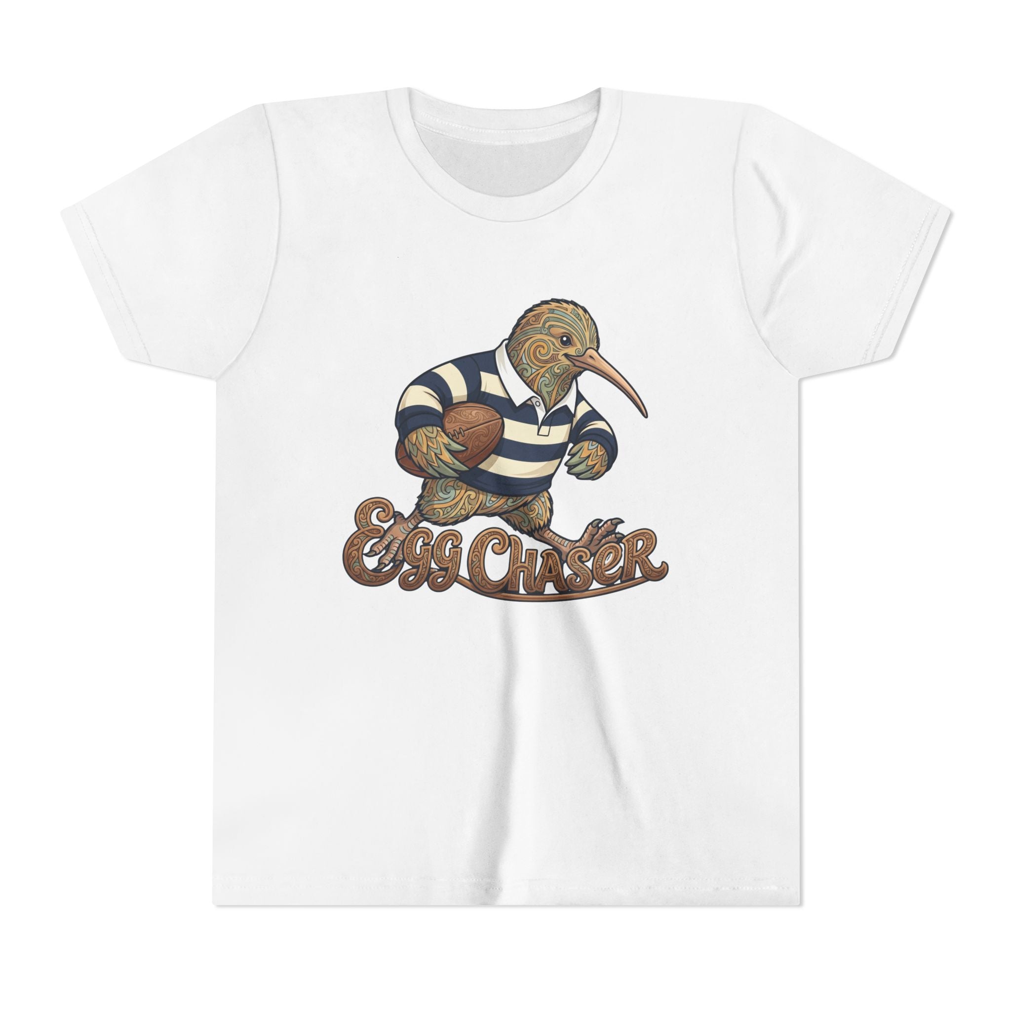 Kiwi Rugby Youth Tee — 'Egg Chaser' Vintage Sports Kids Shirt
