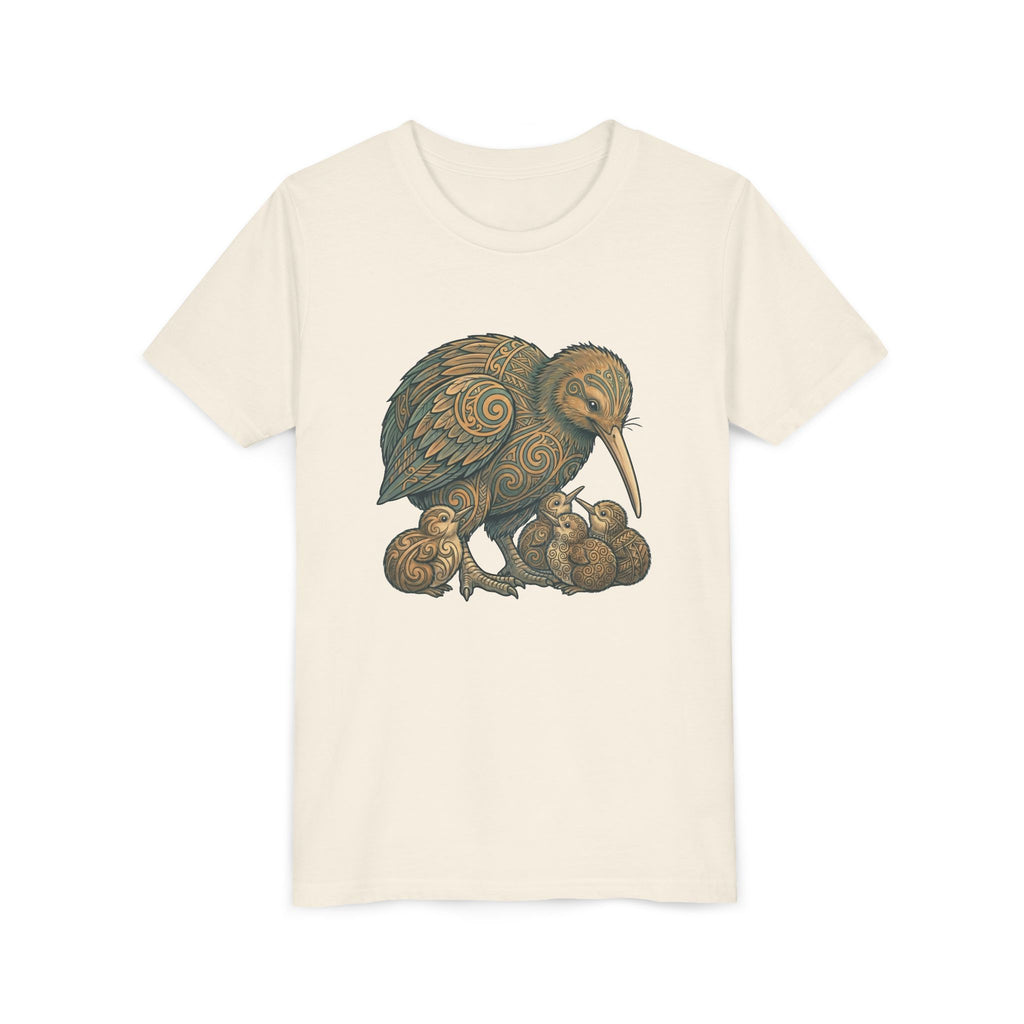 Kiwi Bird Momma & Babies Kids T‑Shirt — Whimsical Kiwi & Chicks Youth Tee