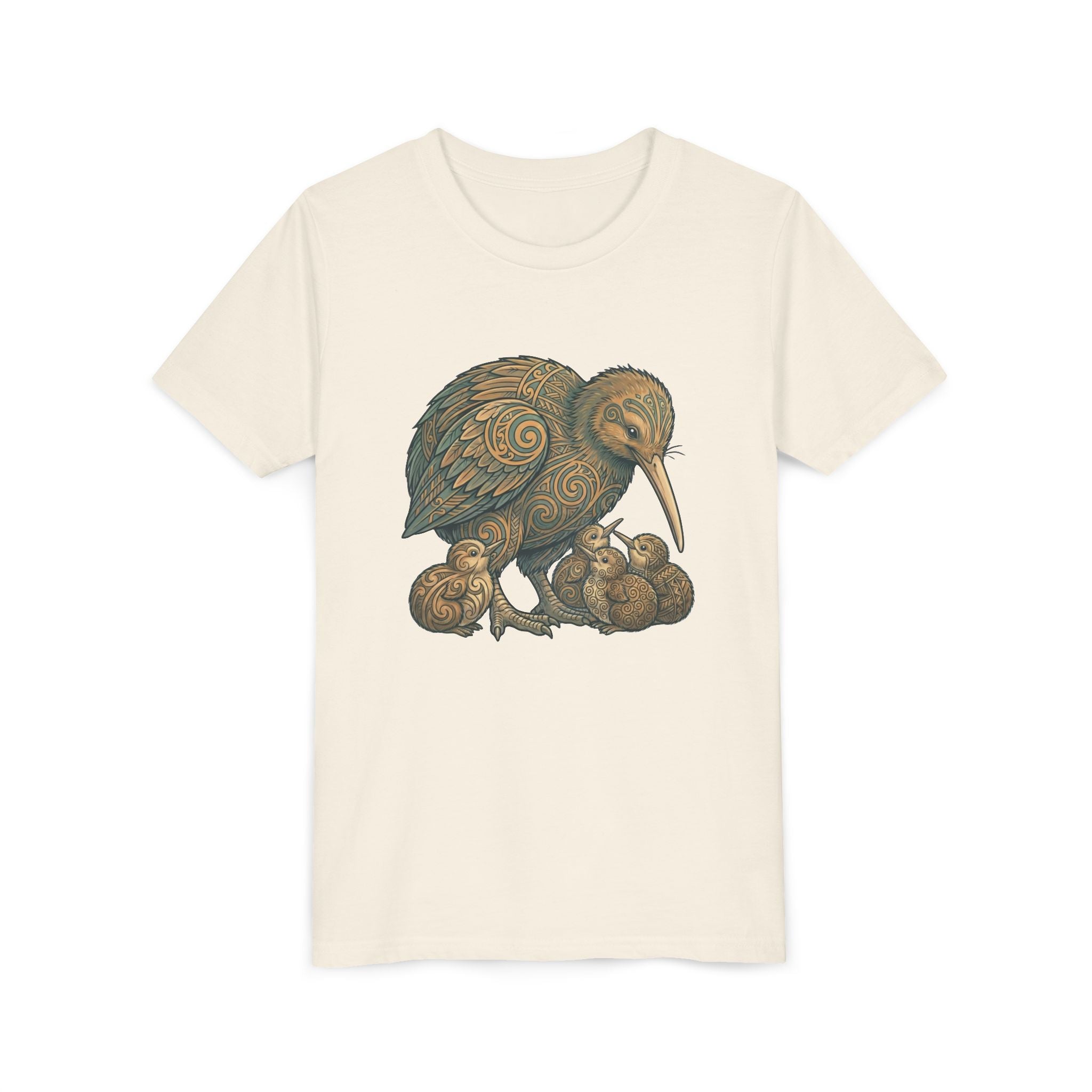Kiwi Bird Momma & Babies Kids T‑Shirt — Whimsical Kiwi & Chicks Youth Tee