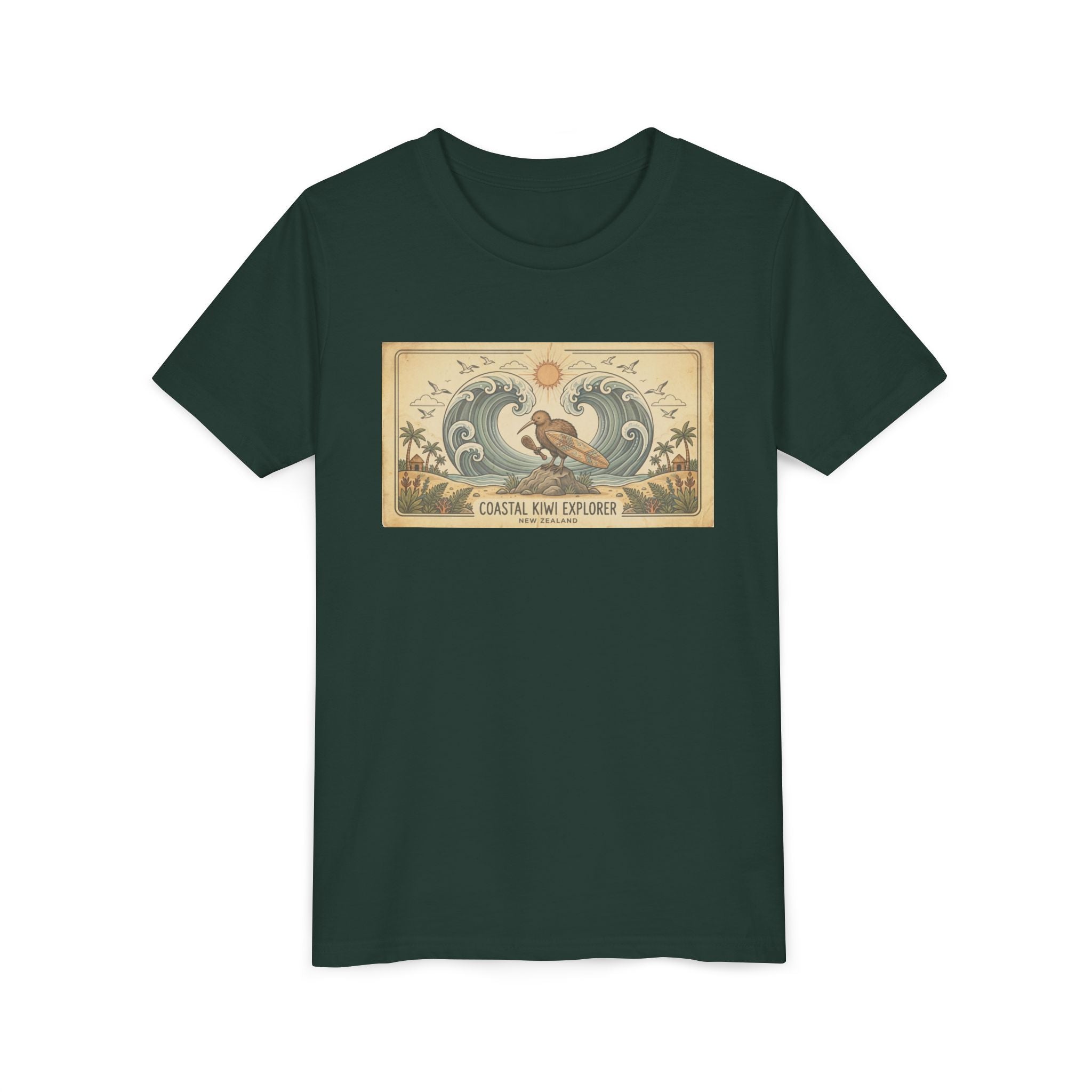 Youth Tee — Coastal Wave Explorer Graphic (Kids Surf Ocean T-Shirt)