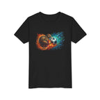Youth Soccer Kiwi T‑Shirt — Fire & Water Soccer Ball Graphic Tee