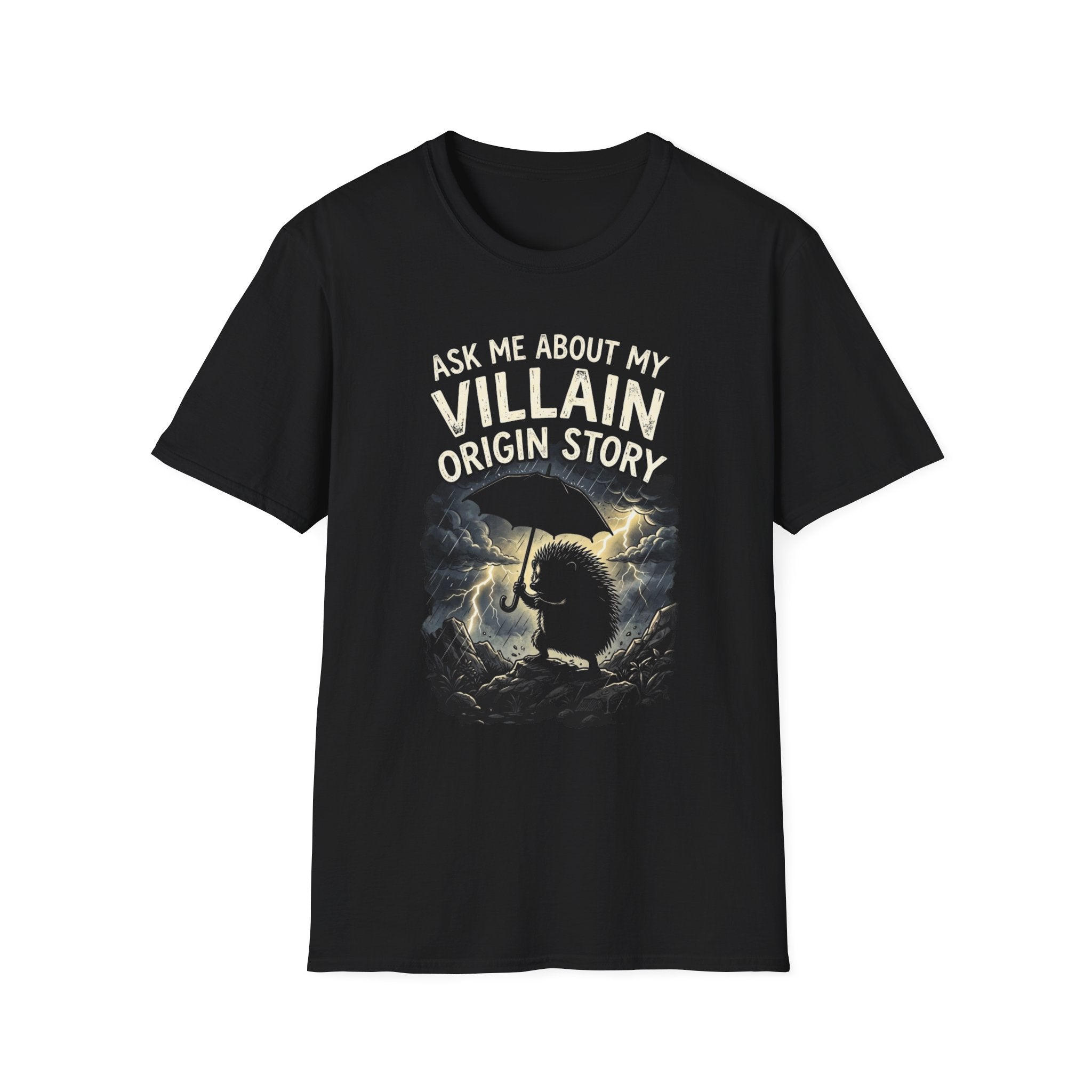 "Ask Me About My Villain Origin Story" Graphic Tee +Adult Size