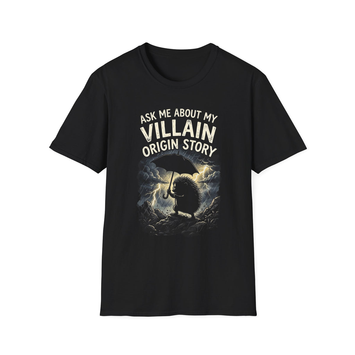 "Ask Me About My Villain Origin Story" Graphic Tee +Adult Size