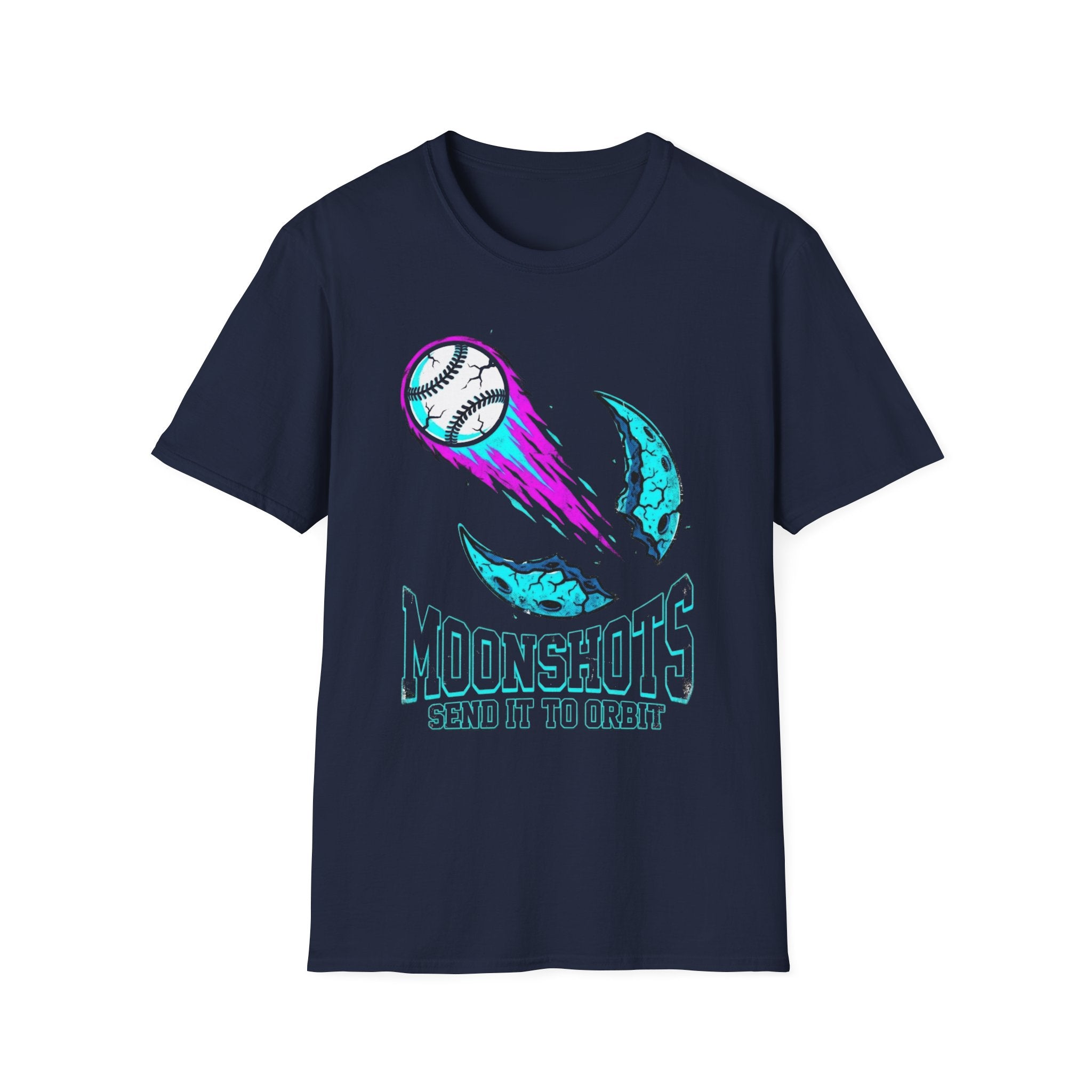 Moonshots Baseball T-Shirt — 'Moonshots Send It to Orbit' Graphic Tee