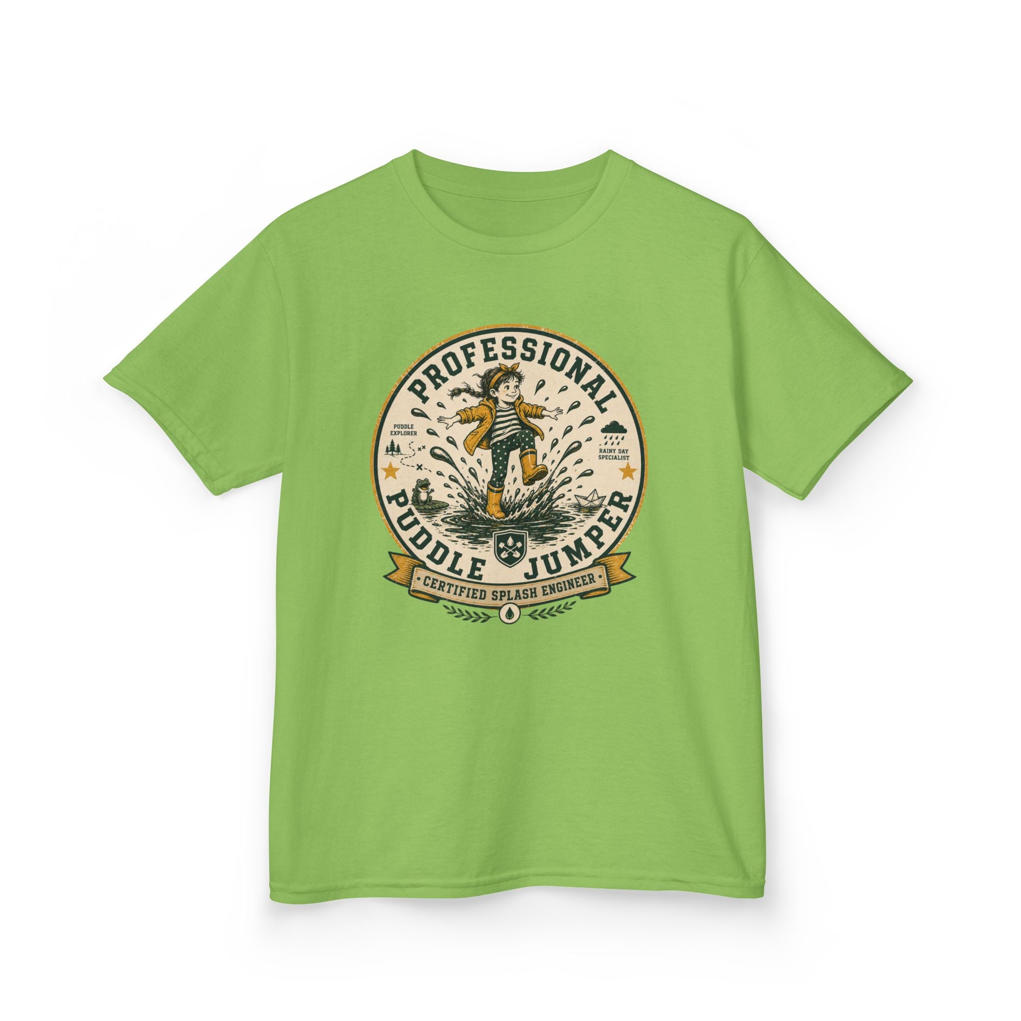 "Professional Puddle Jumper" Girls Rainy Day Tee