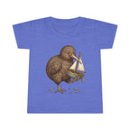 Toddler T-Shirt — Whimsical Kiwi Bird Holding Toy Sailboat Kids Tee