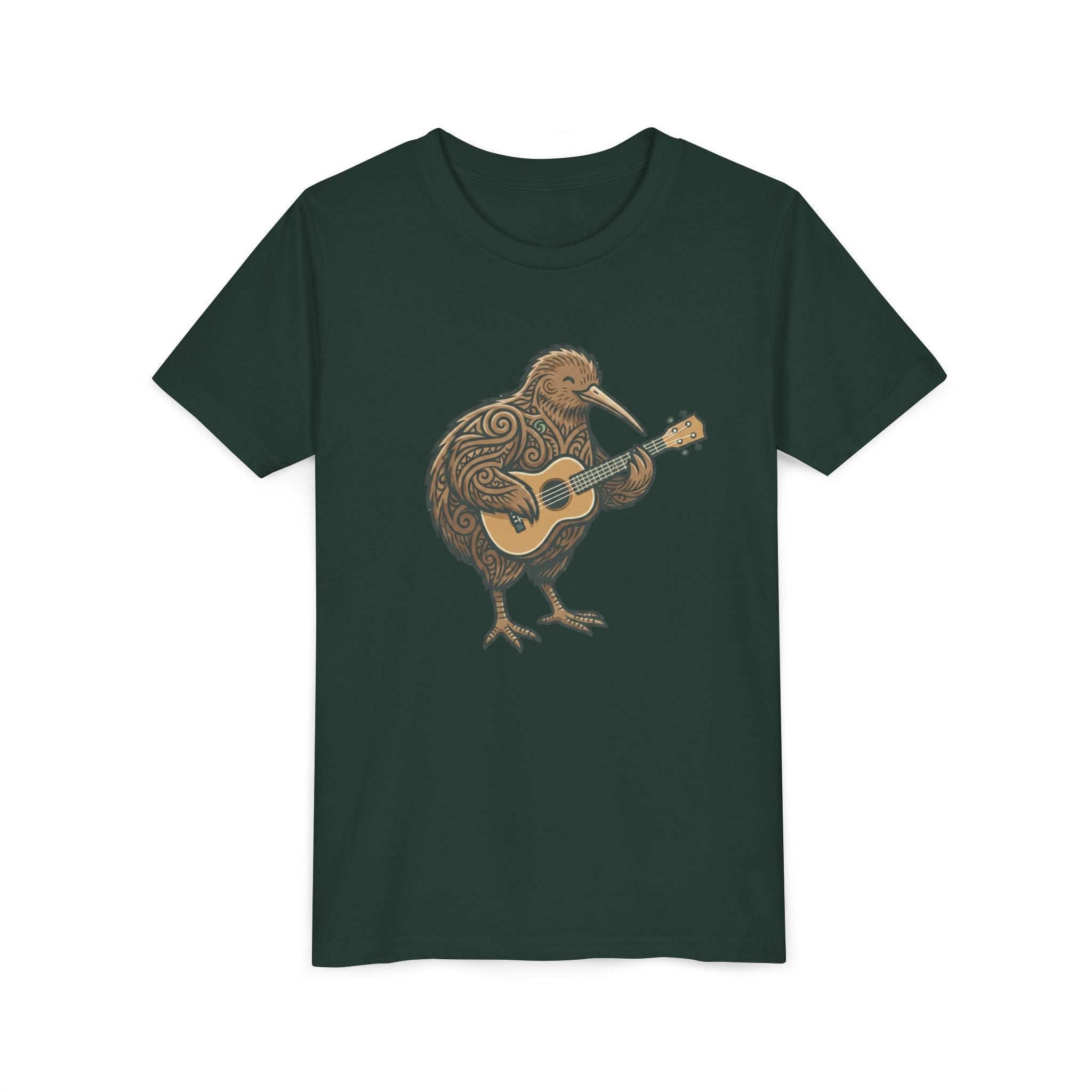 Kiwi Bird Guitar Youth Tee — Cute Musical Kiwi Kids T‑Shirt