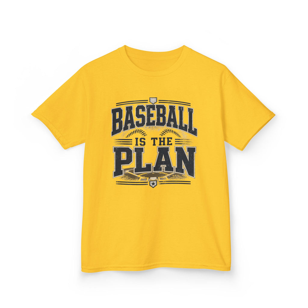 Baseball Is The Plan Kids T‑Shirt — Youth Baseball Graphic Tee
