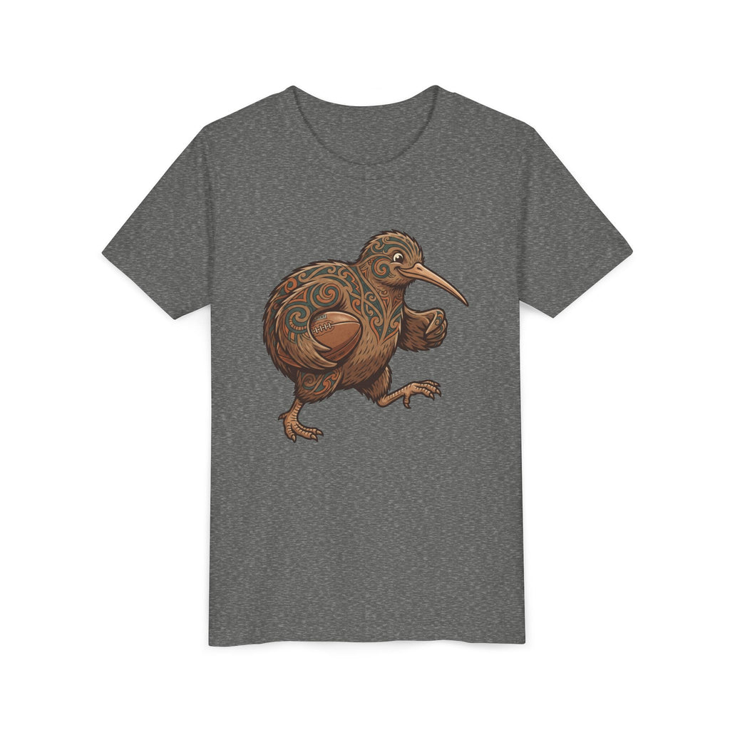 Youth Tee — Whimsical Maori-Style Kiwi Bird Kids Shirt