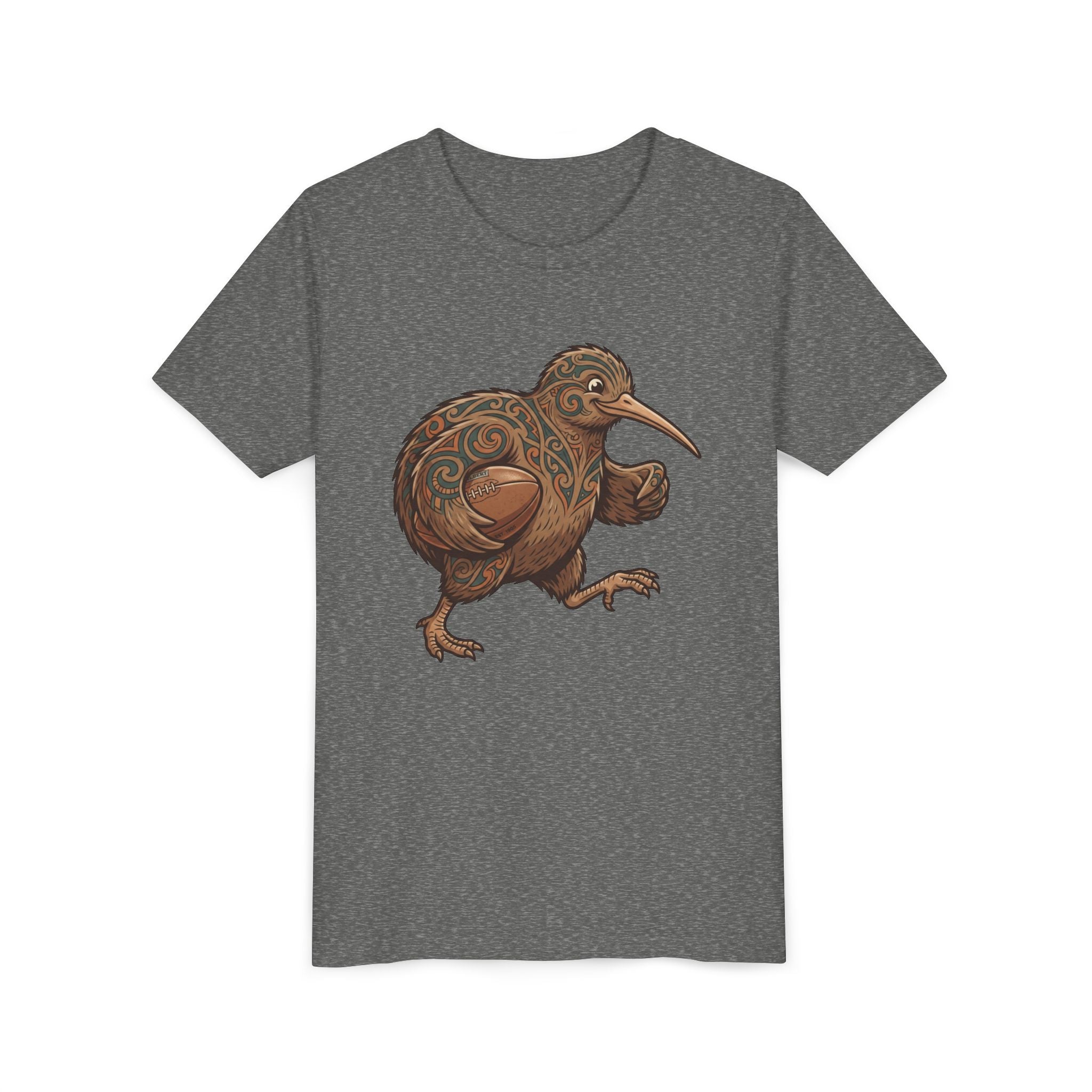 Youth Tee — Whimsical Maori-Style Kiwi Bird Kids Shirt