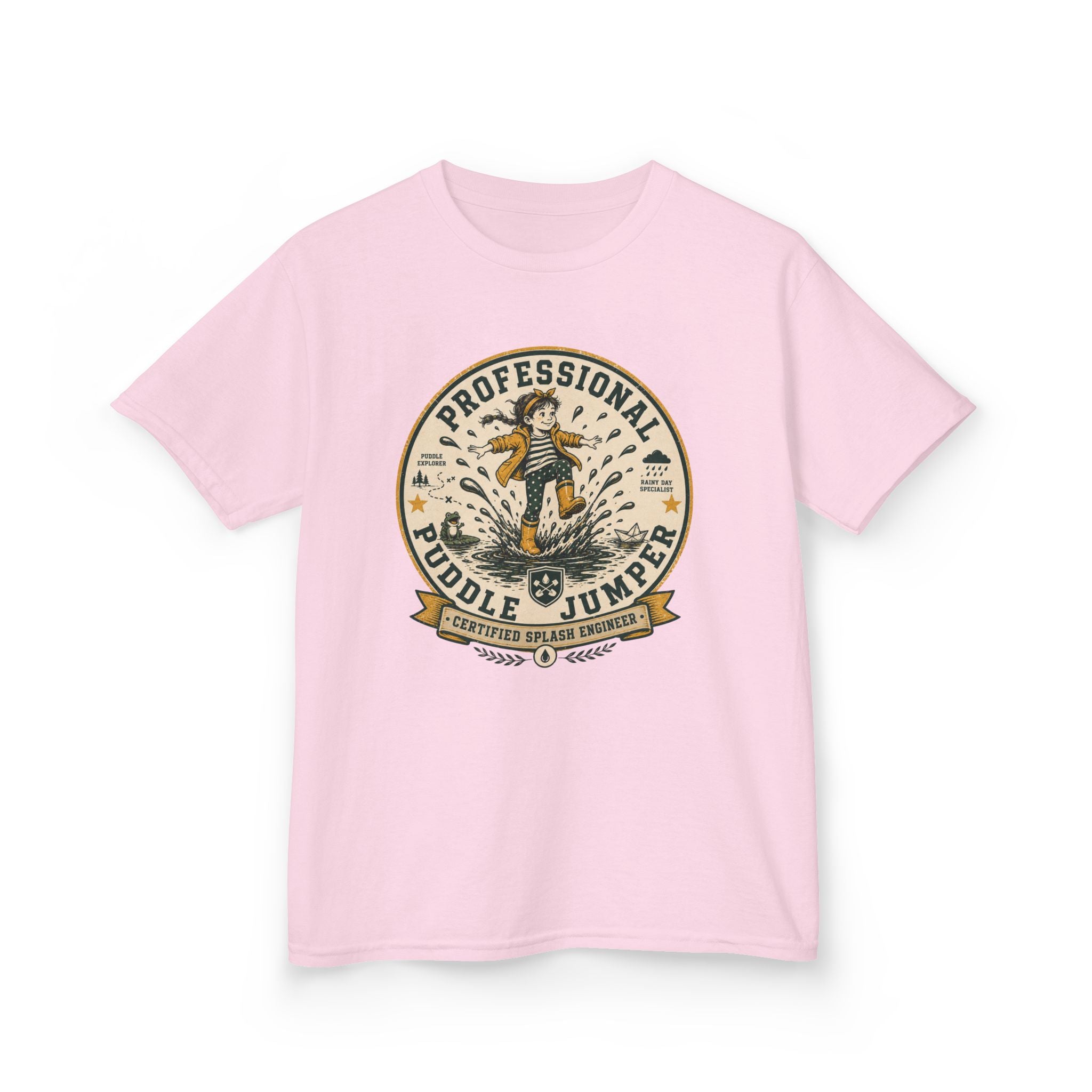 "Professional Puddle Jumper" Girls Rainy Day Tee