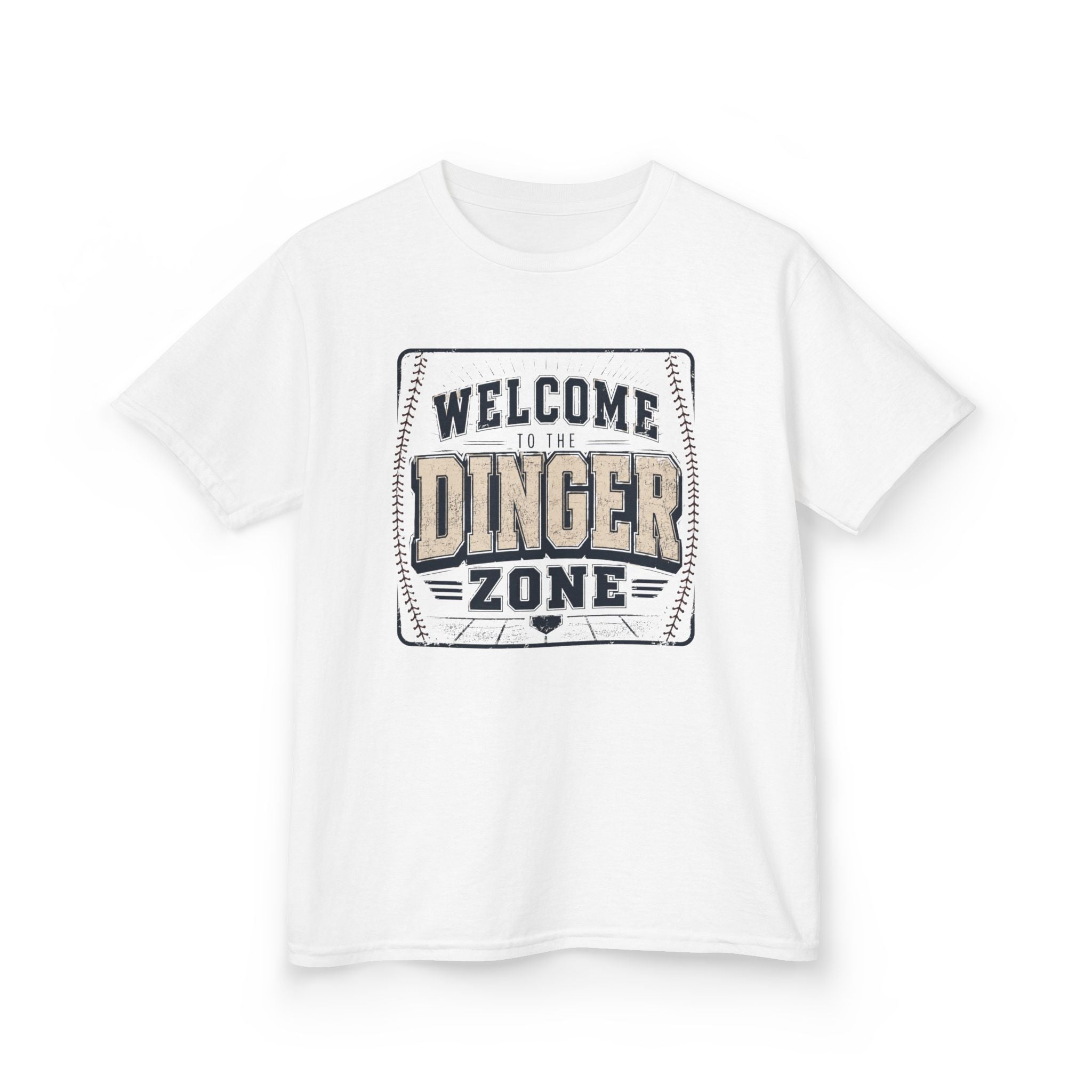 "Welcome to the Dinger Zone" Baseball Tee for Young Players & Fans