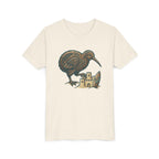 Youth Tee — Kiwi Bird & Sandcastle Kids T‑Shirt (Cute Beach Animal Design)