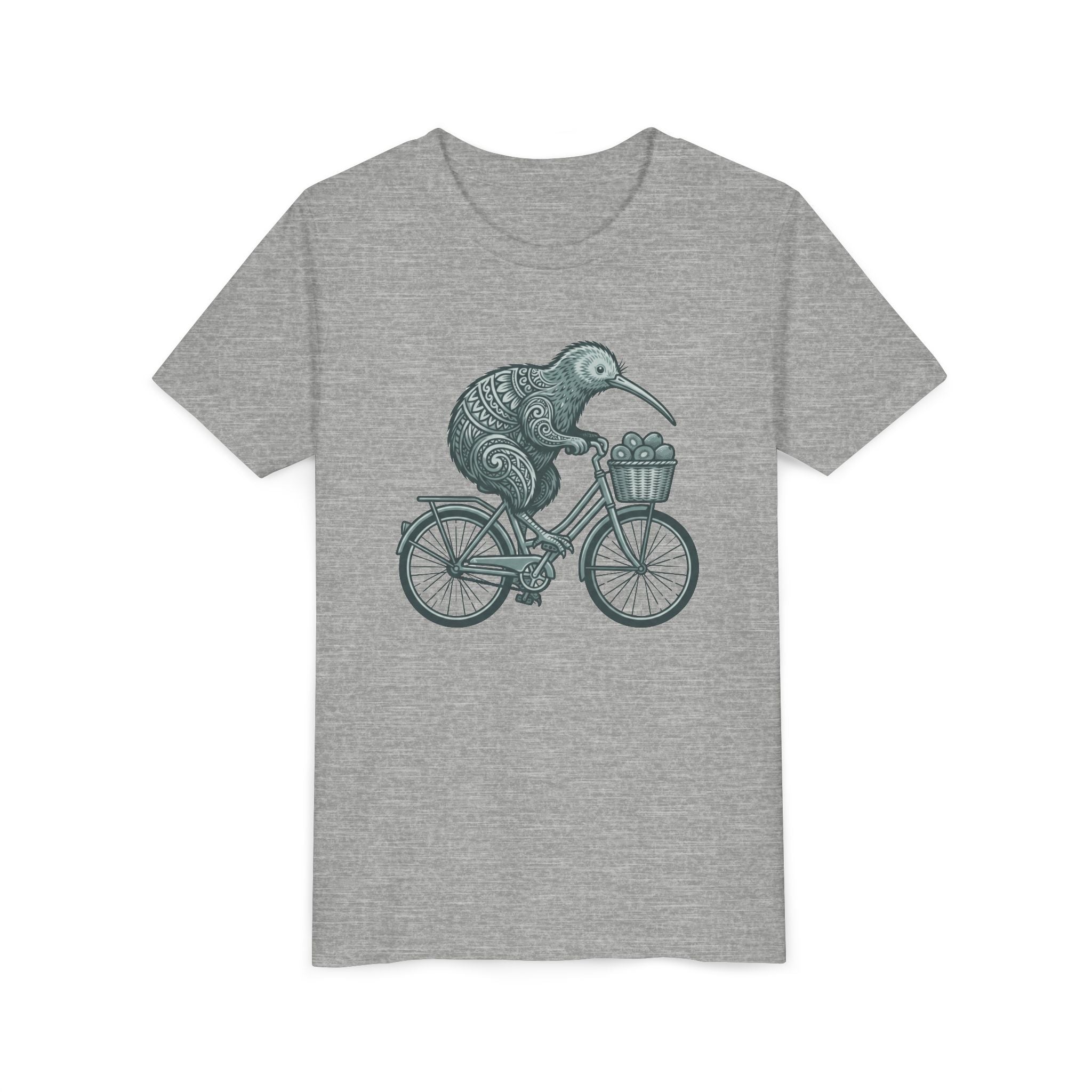 Kids Kiwi Bird Bicycle T‑Shirt – Cute Animal Cycling Graphic Tee for Children