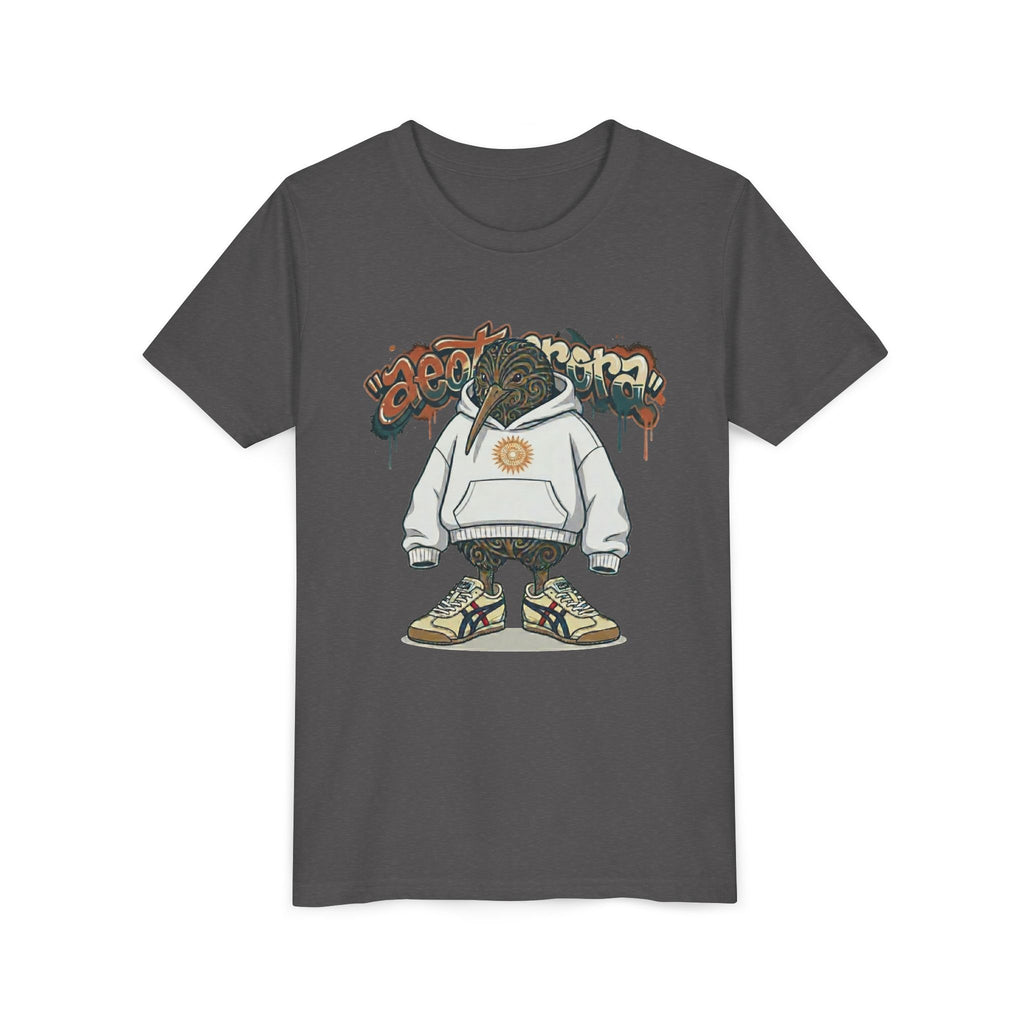 Youth Tee — Streetwear Kiwi Graphic "Aeotearora" Hoodie-Style Design