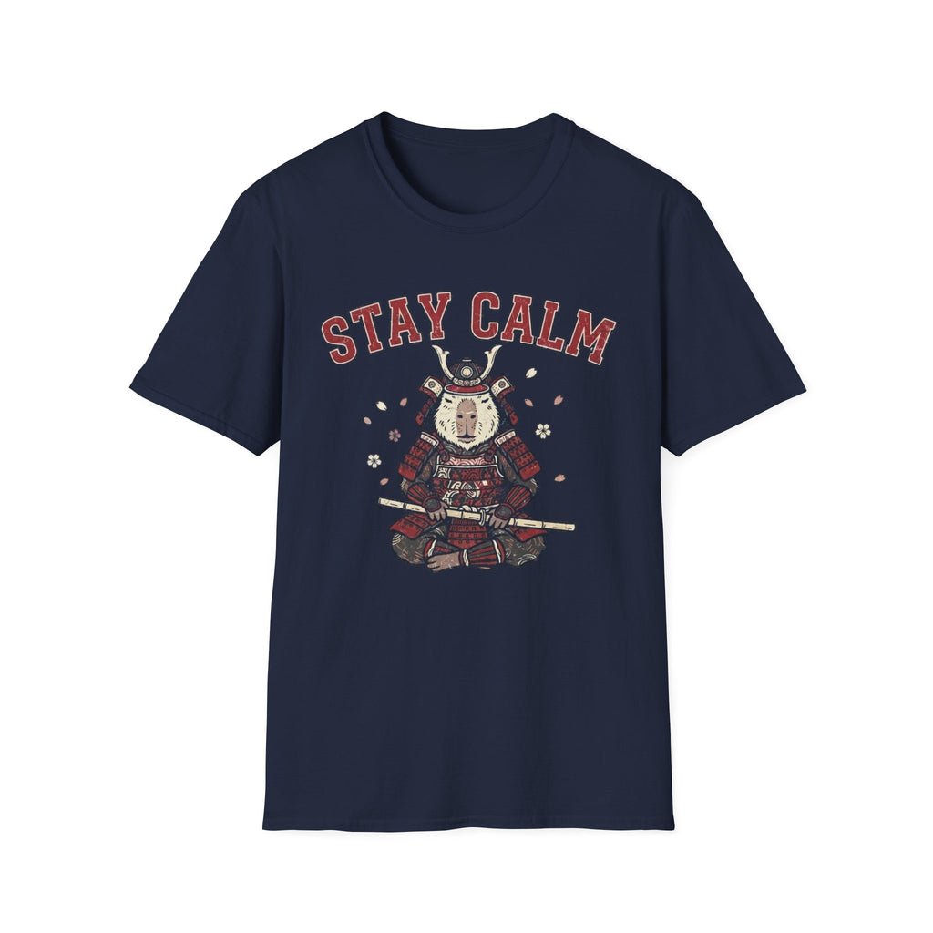Stay Calm Capybara Samurai T + Adult Size