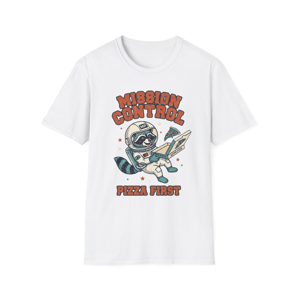 Mission Control Pizza First Raccoon T + Adult Size