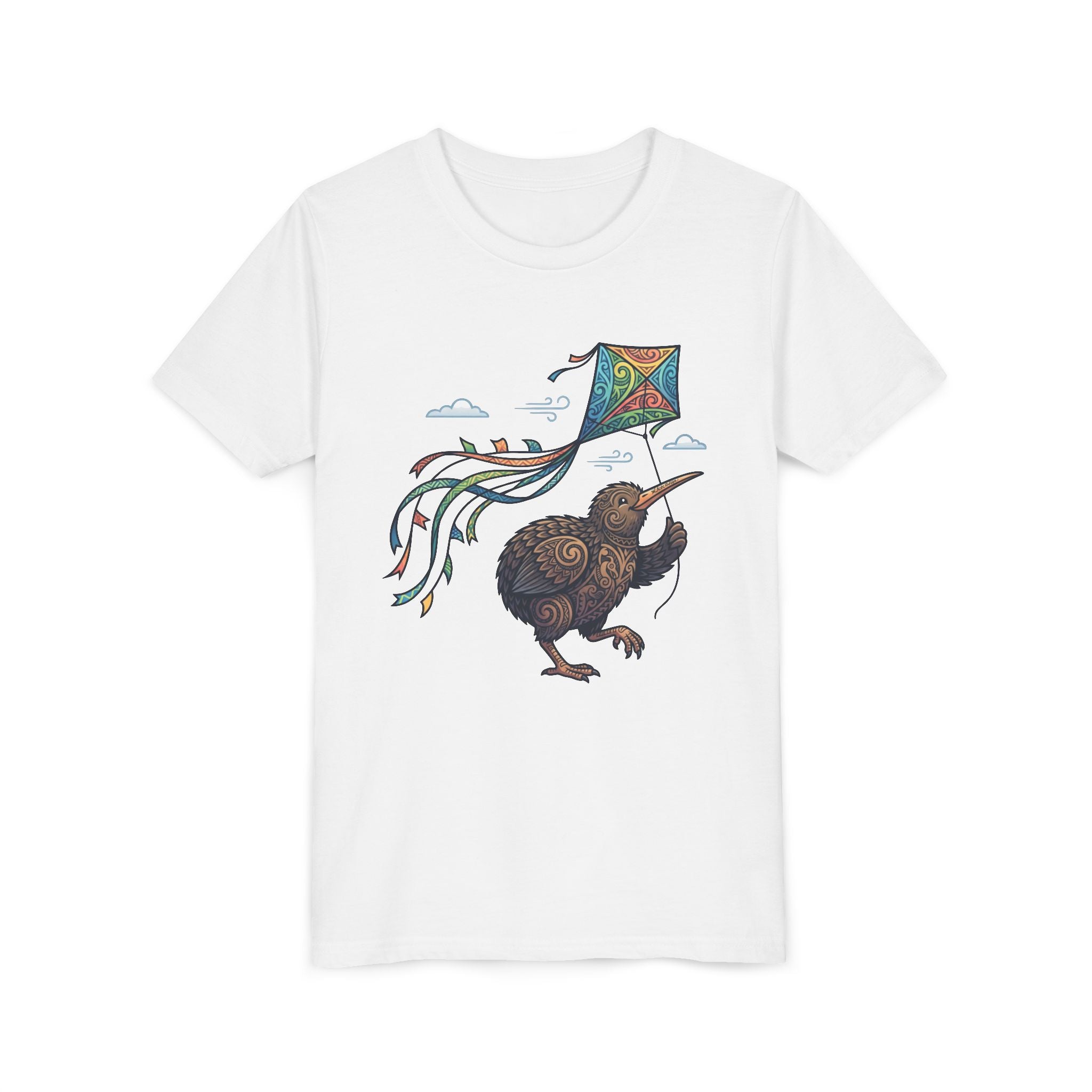 Kiwi Kite Kids Tee — Whimsical New Zealand Bird Graphic Youth Shirt