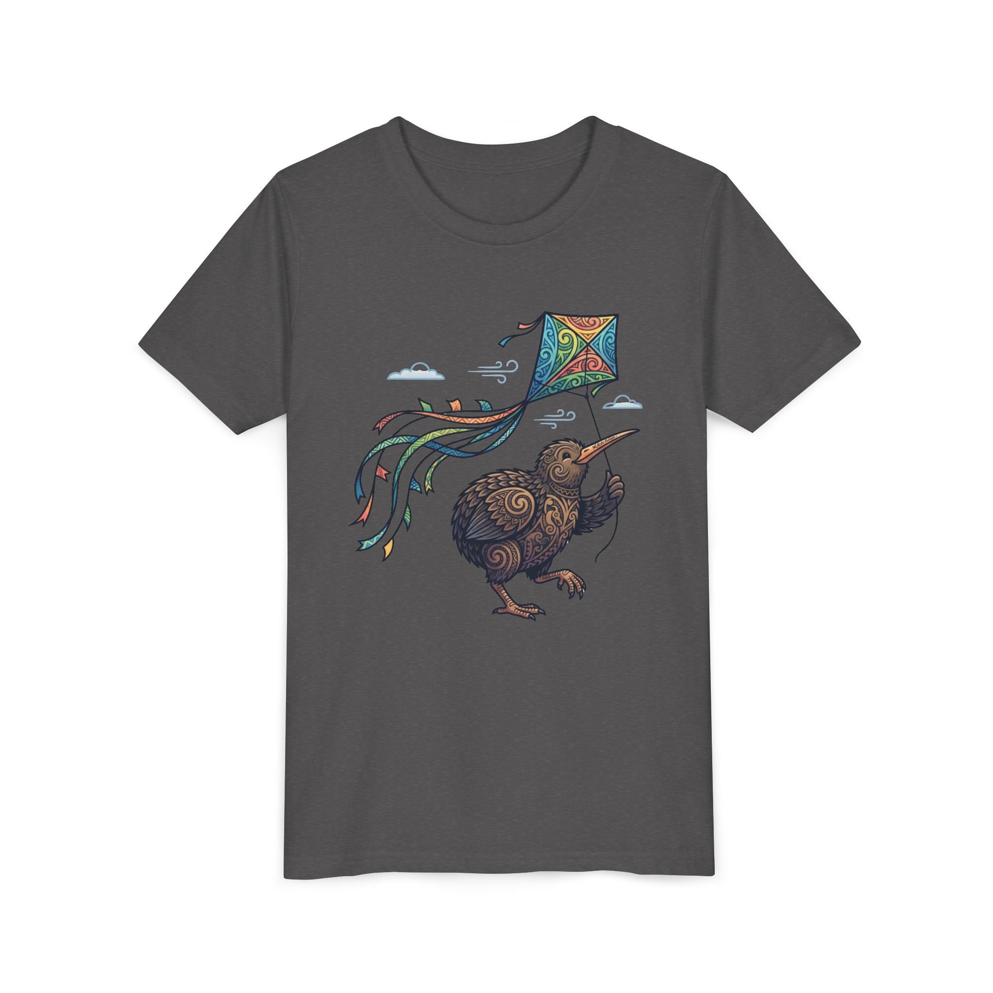 Kiwi Kite Kids Tee — Whimsical New Zealand Bird Graphic Youth Shirt